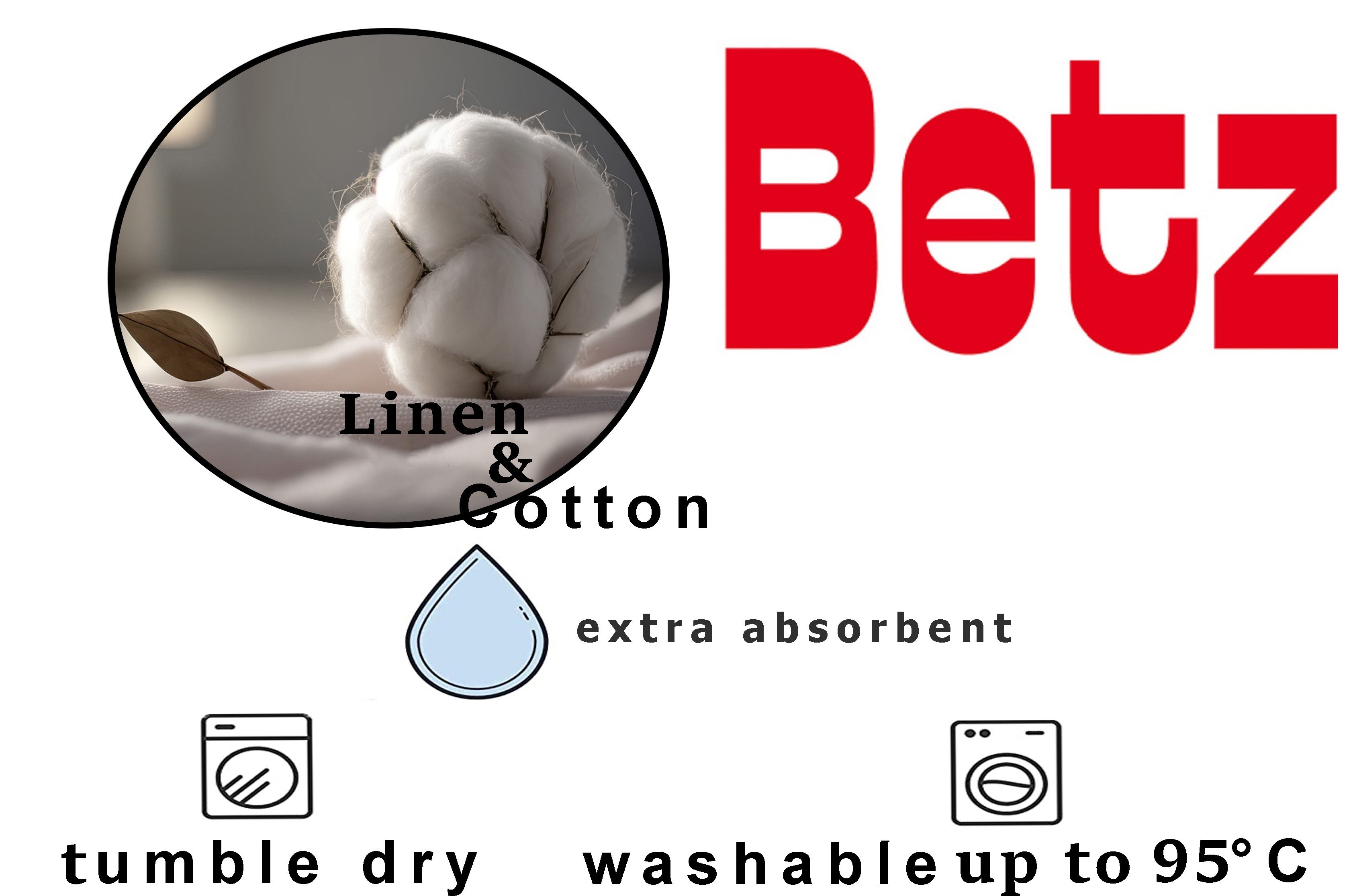 Betz Geschirrtuch 3 Stück Halbleinen Geschirrtücher Hungary Motiv Kaffee Größe 50x70 cm, (Set, 3-tlg., 3 er Set), Farbe braun