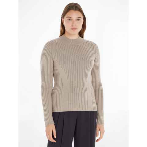 Calvin Klein Strickpullover SOFT WOOL RIB MOCKNECK SWEATER