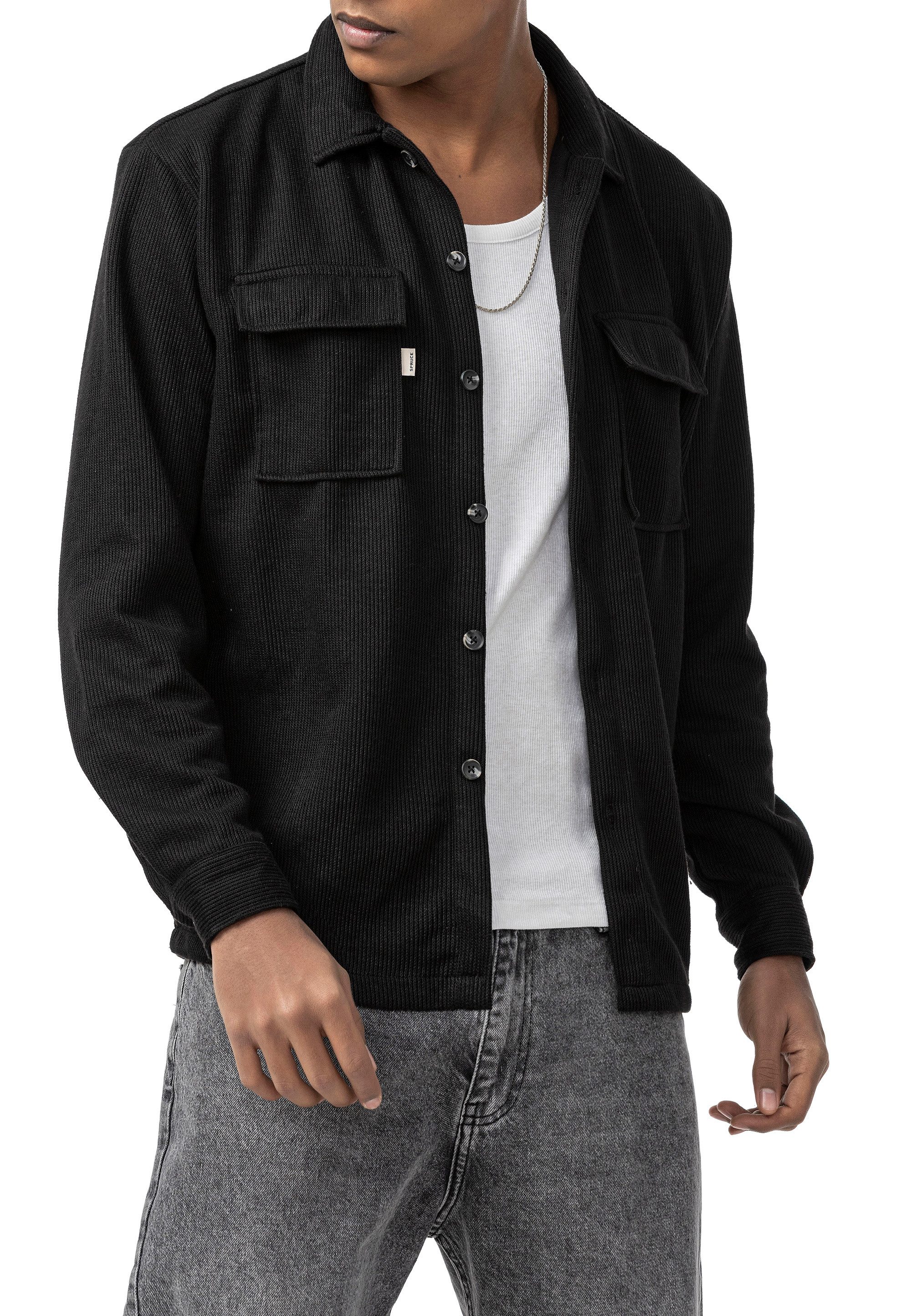 RedBridge Langarmhemd mit Brusttaschen Cordhemd mit Knopfleiste Casual