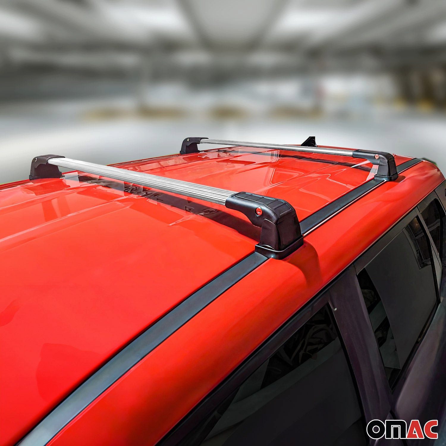 OMAC Dachträger 2015-2025 Fiat Tipo LimoDachträger-Querträger Aluminium Grau 2 tlg (2-St), Wasserbeständig,Abnehmbar,Multifunktional,Leichtgewichtig