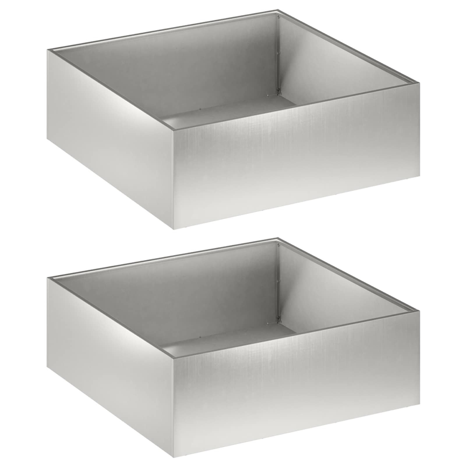 vidaXL Blumentopf Garten-Pflanzgefäß 2 stk. Silber 40 x 40 x 20 cm Edelstahl (2 St)