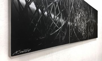 WandbilderXXL Gemälde Heat Of Battle 180 x 60 cm, Abstraktes Gemälde, handgemaltes Unikat