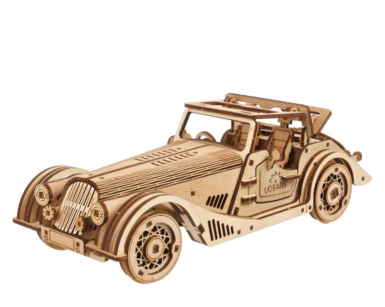 UGEARS Puzzle Ugears 3D-Holzpuzzle Sportwagen Flinke Maus, Puzzleteile