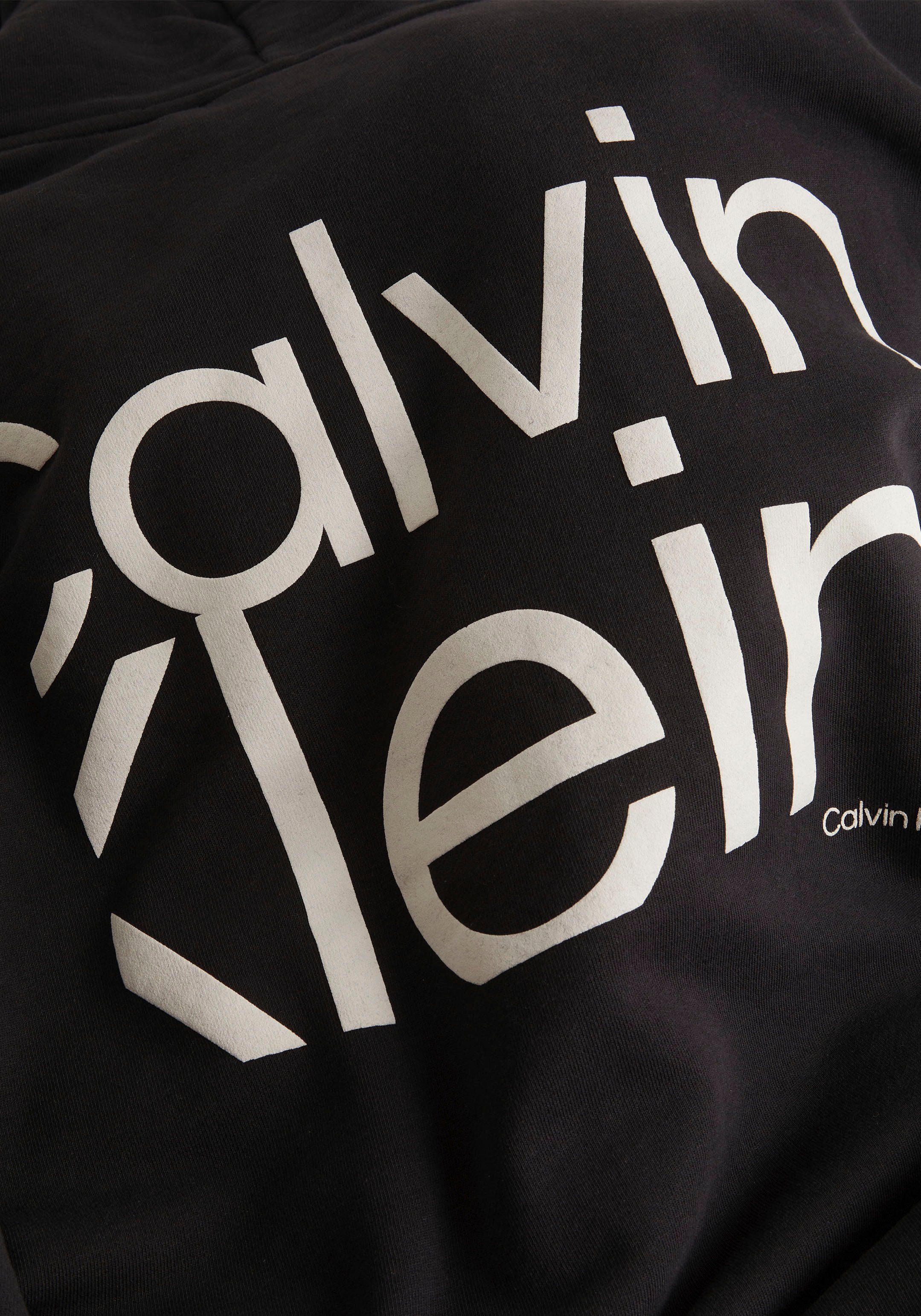 Calvin großem schwarz CK-Schriftzug auf Rücken mit dem Kapuzensweatshirt Klein