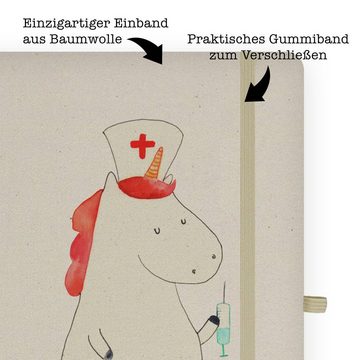 Mr. & Mrs. Panda Notizbuch Einhorn Krankenschwester - Transparent - Geschenk, Notizen, Tagebuch, Mr. & Mrs. Panda, Personalisierbar