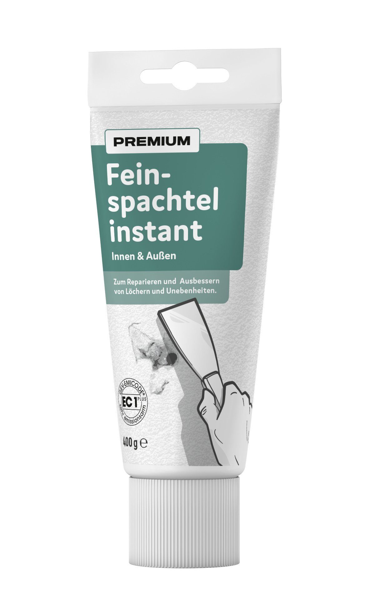 Wilckens Farben Spachtelmasse, Feinspachtel instant, Innen & Außen, weiß 400 g