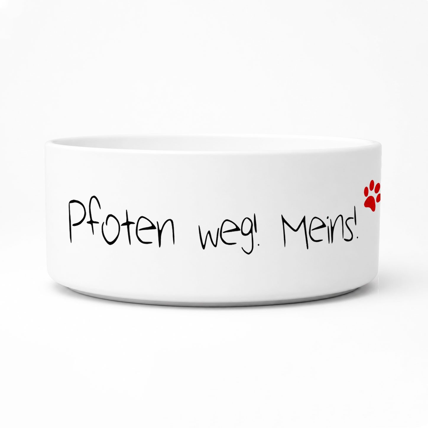 Cadouri Futternapf PFOTEN WEG! MEINS! Design-Hundenapf, Futterschüssel für Hunde, Keramik, lebensmittelechter, schwerer Napf mit Motiv, 1000 ml