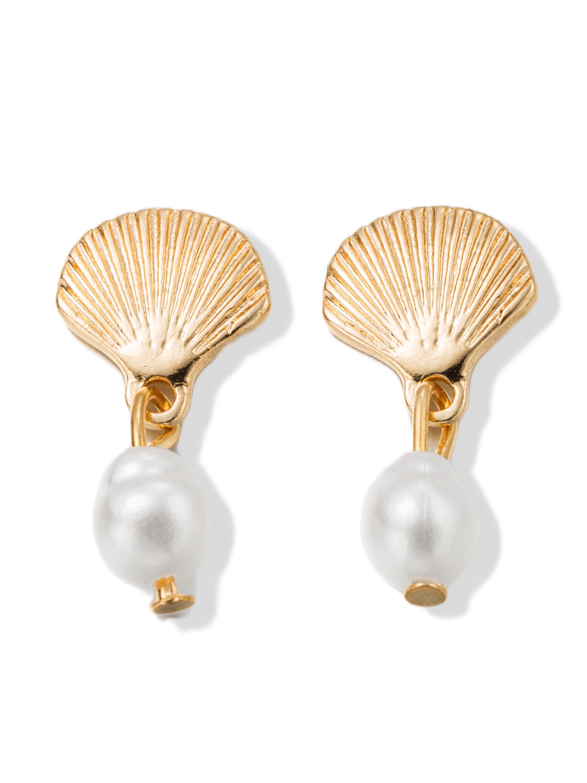 Aniston JEWELRY & WATCHES Paar Ohrstecker Schmuck Geschenk Edelstahl Ohrringe Muschel-Optik mit Zierperlen, Made in Germany - mit Perle (imitiert)