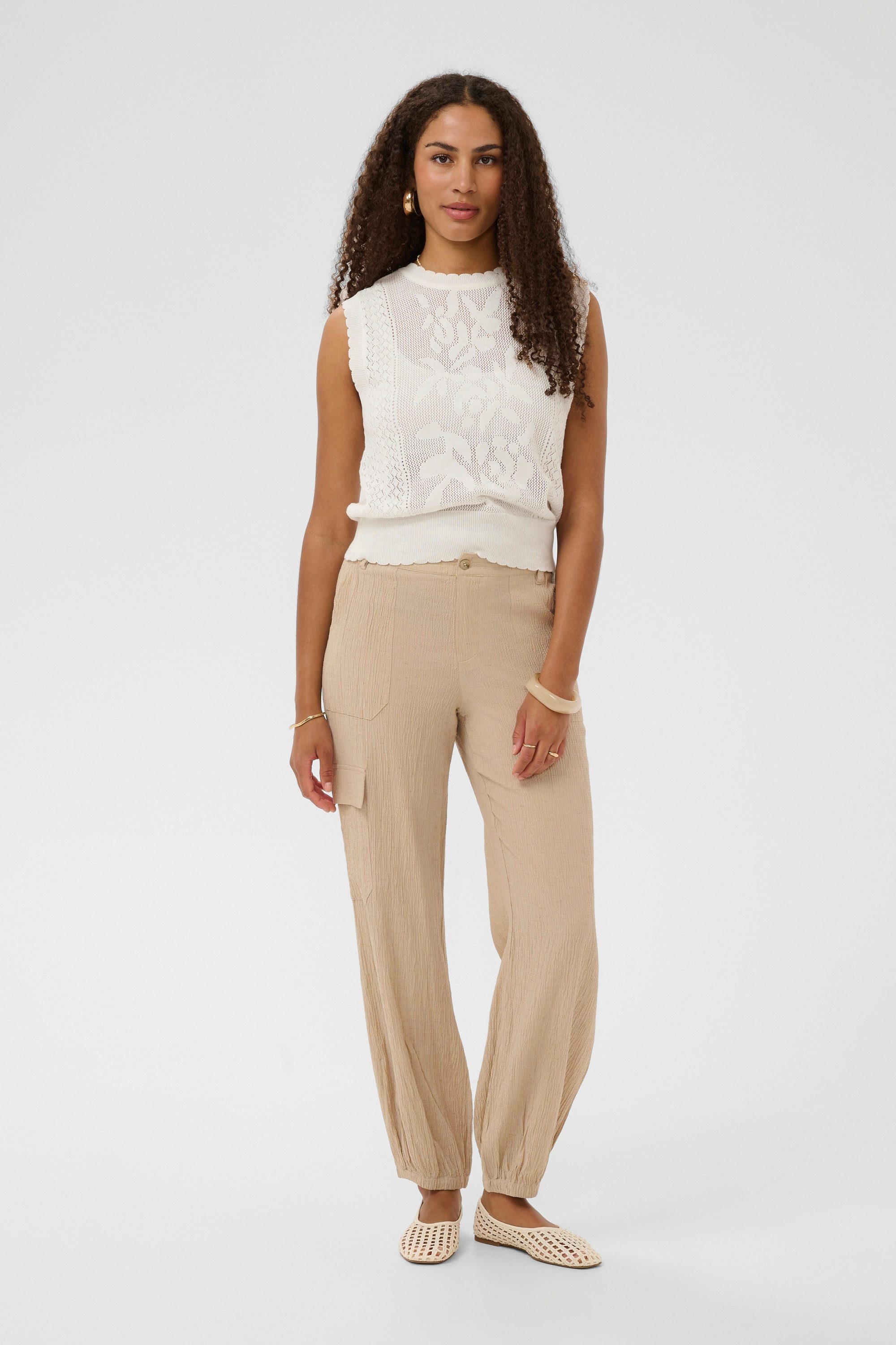 Cream Stoffhose Casual Hose CRAlva