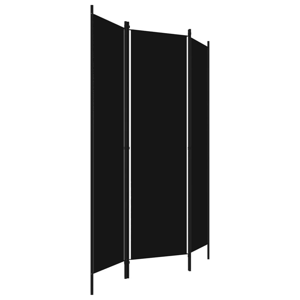 Paravent Schwarz 3-tlg 150x180 cm Wand Spanische Raumteiler Trennwand Raumteiler vidaXL