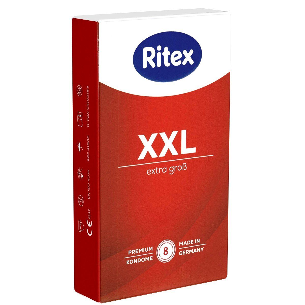 Ritex XXL-Kondome «XXL» Extra Gross Packung mit, 8 St., hochelastische Kondome für große Größen