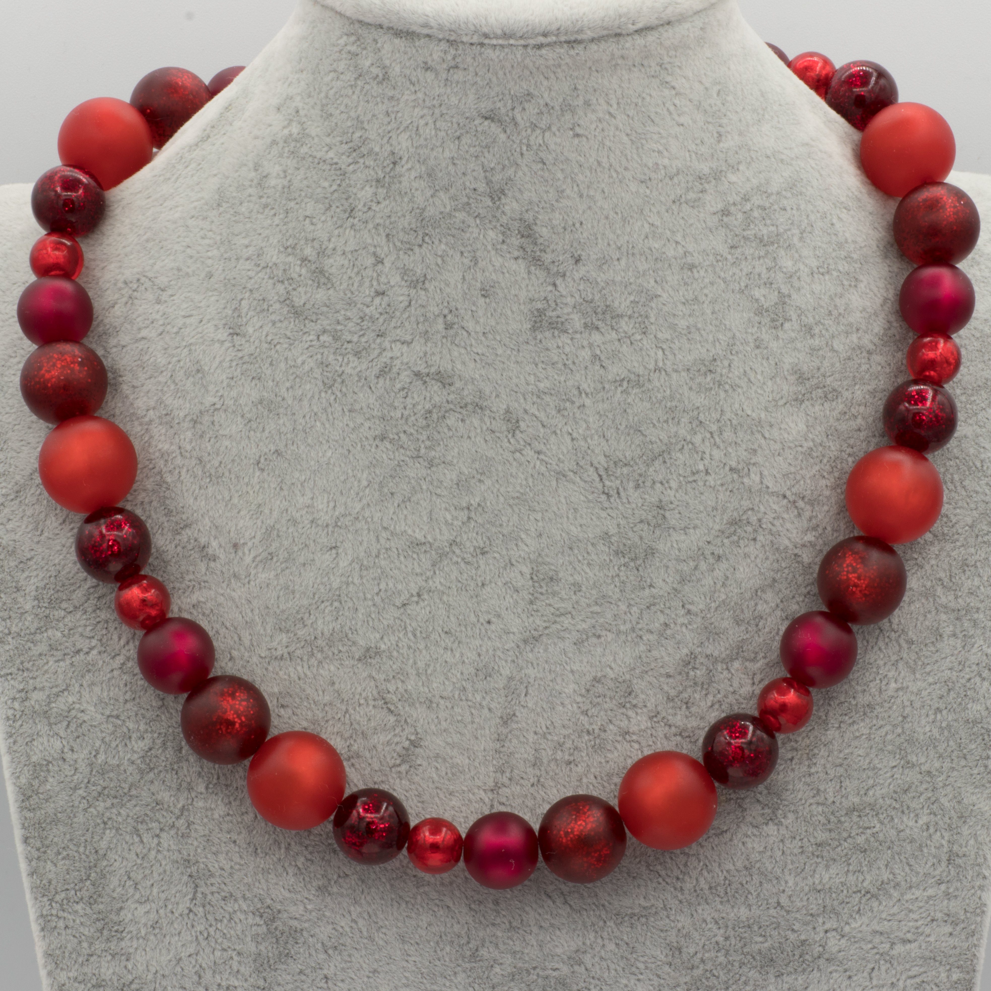 Bella Carina Perlenkette Kette mit Polaris und Murano Glas Perlen rot, mit günstig online kaufen