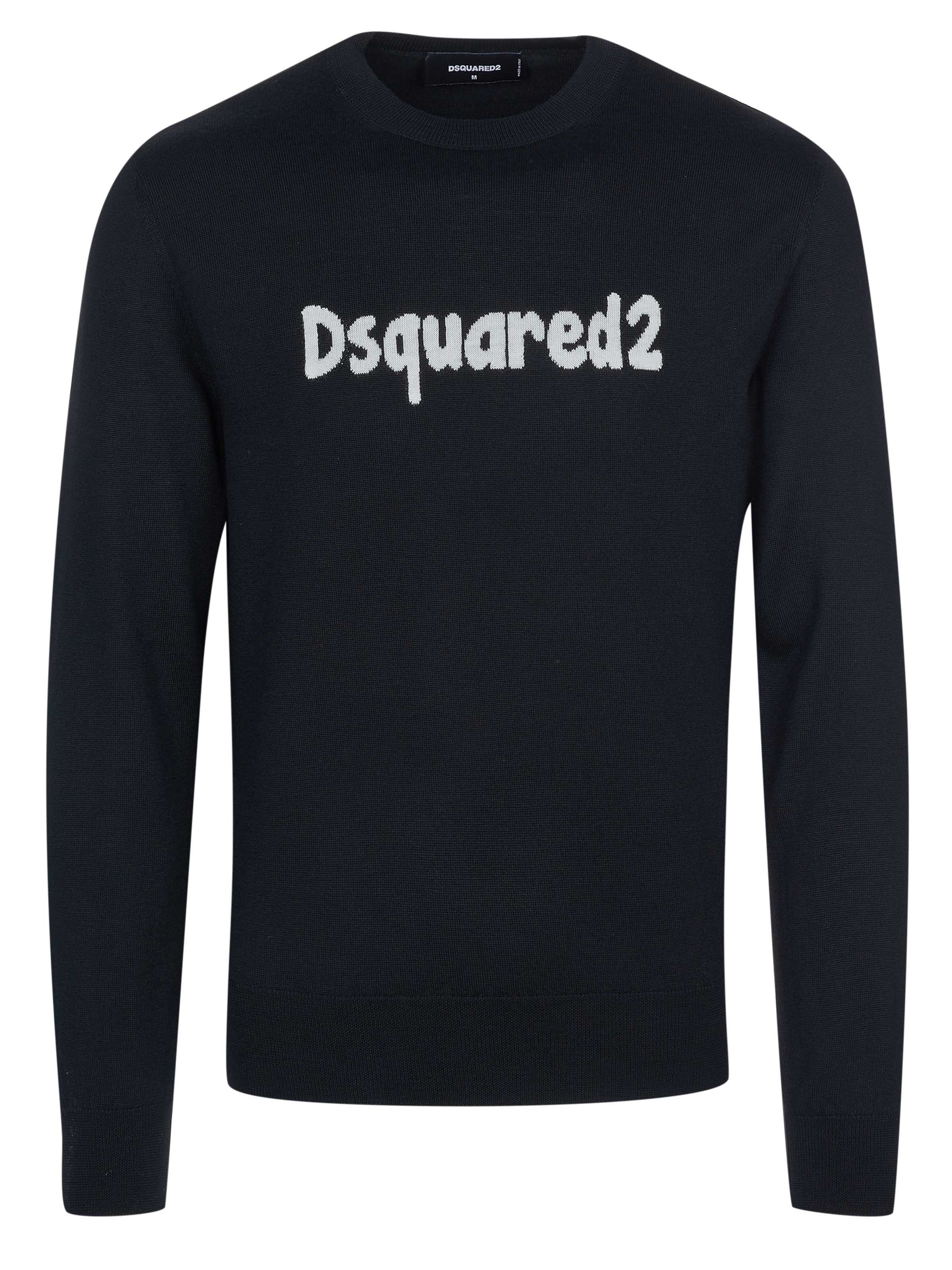 Dsquared2 Strickpullover Dsquared2 Pullover schwarz