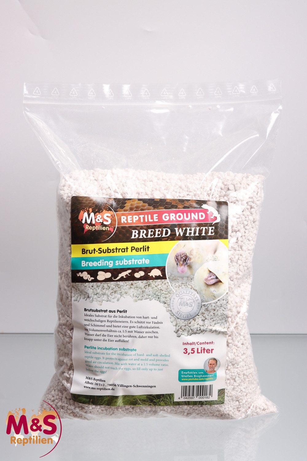 Terrarium M&S Reptile-Breed WHITE (Perlit) 10 Liter Packung