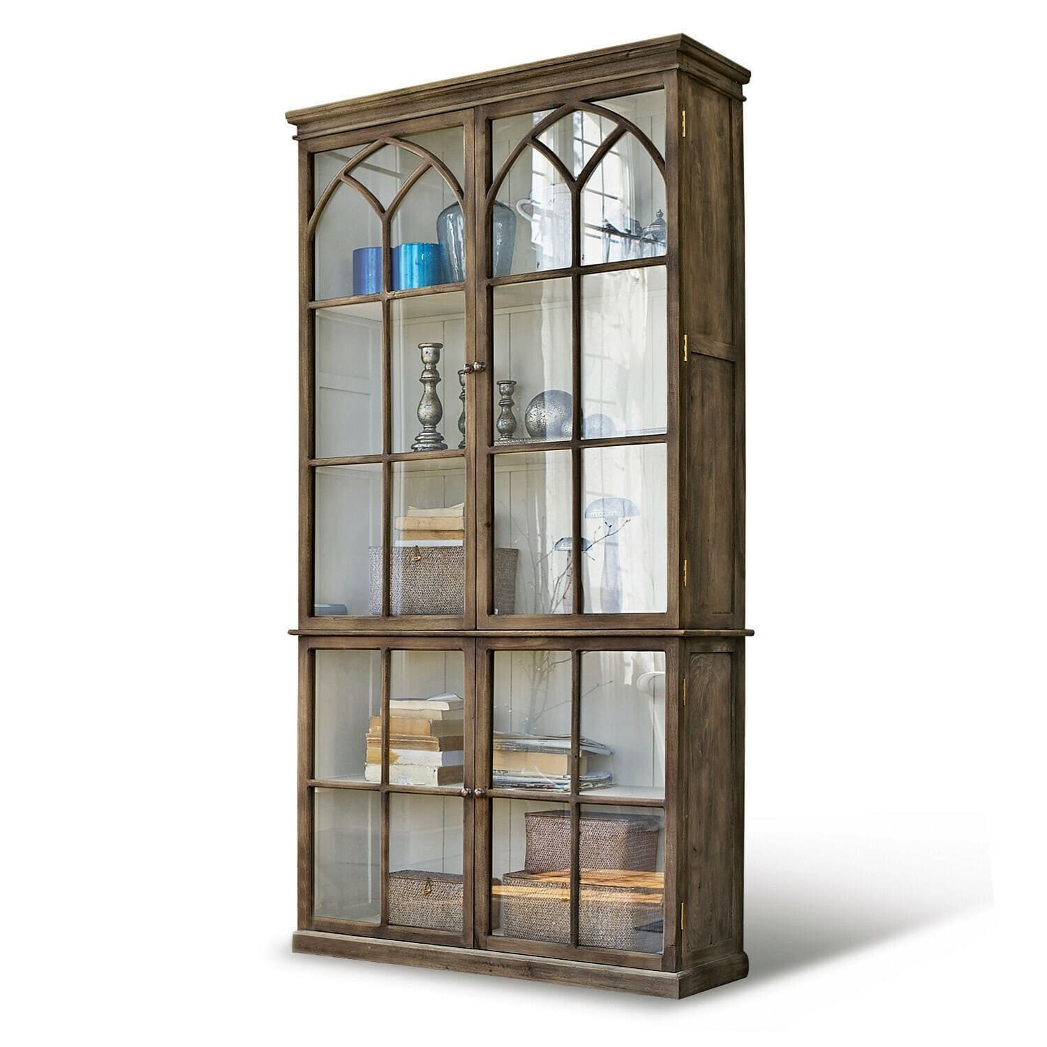 Mirabeau Hochschrank Schrank Garrard antikbraun/hellgrau