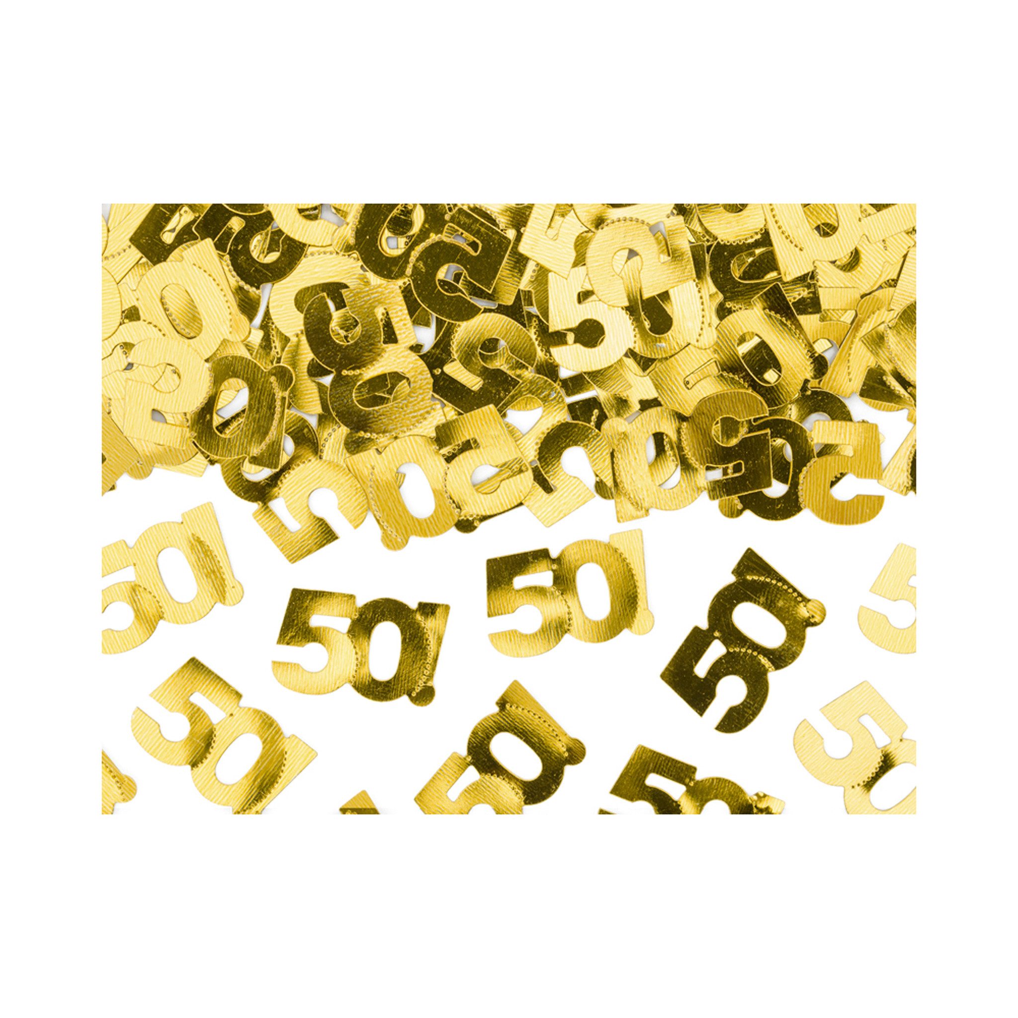 partydeco Streudeko, Konfetti Zahl 50 2x1cm 15g Gold