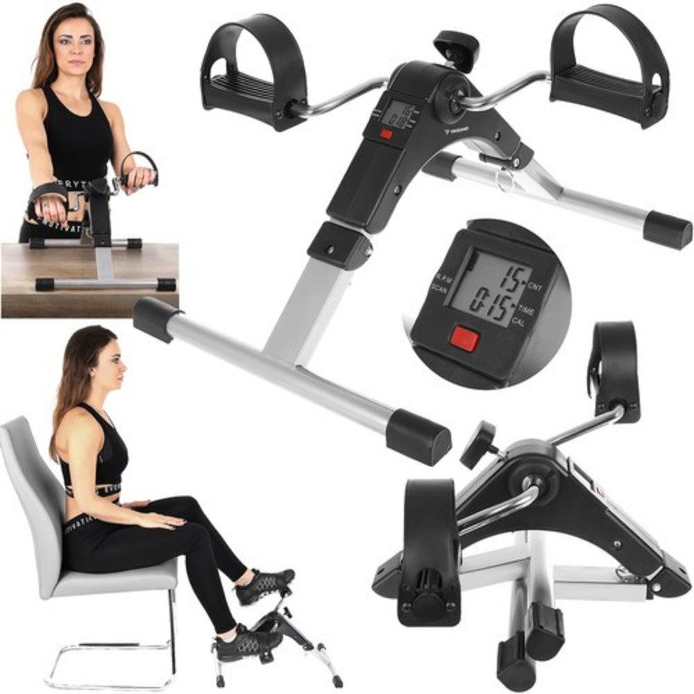Trizand Heimtrainer Reha-Fahrrad Bewegungstrainer (Spar-Set, 1-tlg., 16 x 33 x 40 cm faltbar), 2in1 Arm- und Beintrainer, faltbar, LCD-Computer