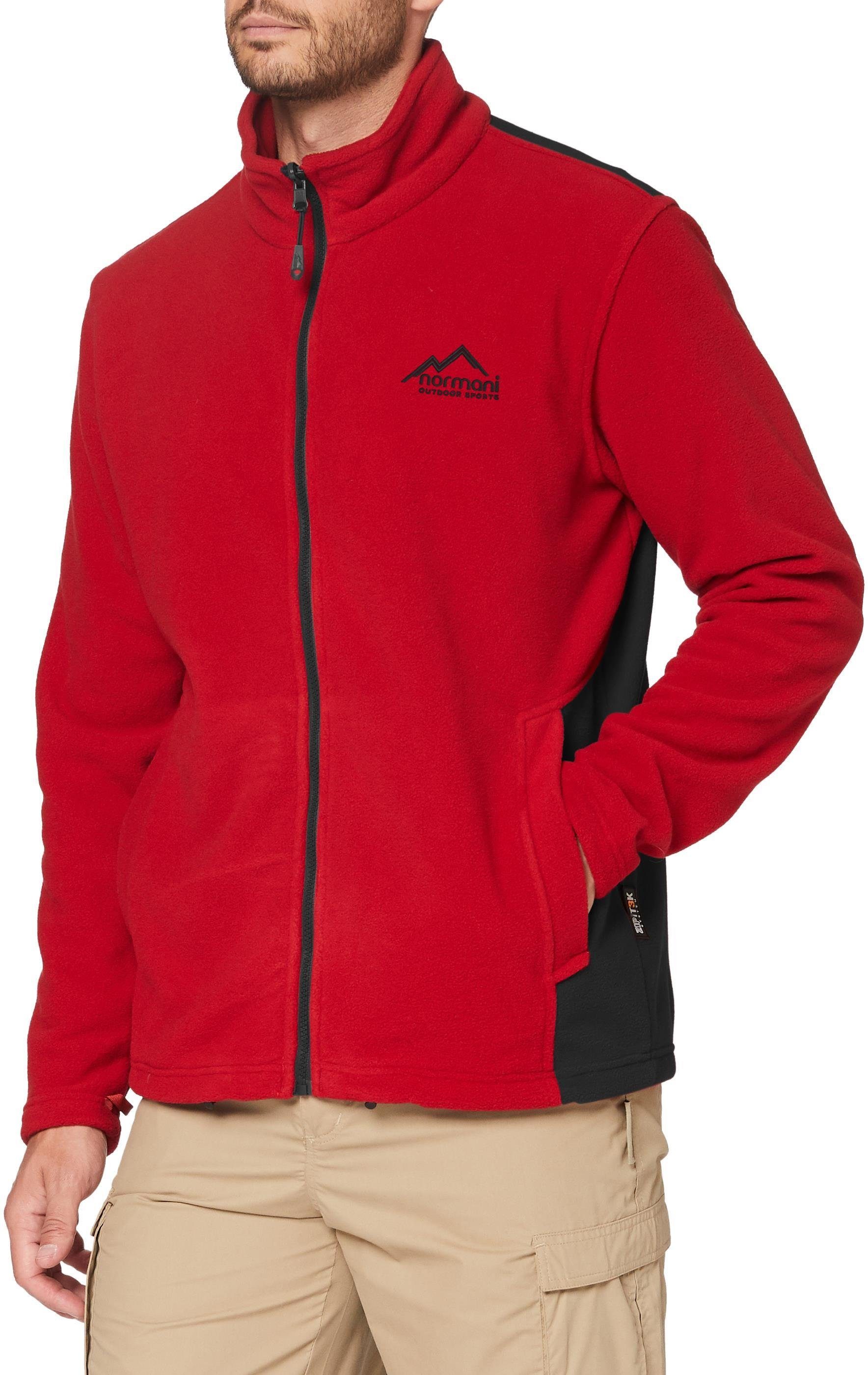 normani Herren Strick-Fleecejacke Strickjacke Cardigan mit Stehkragen und Seitentaschen Outdoor Sweatshirt 