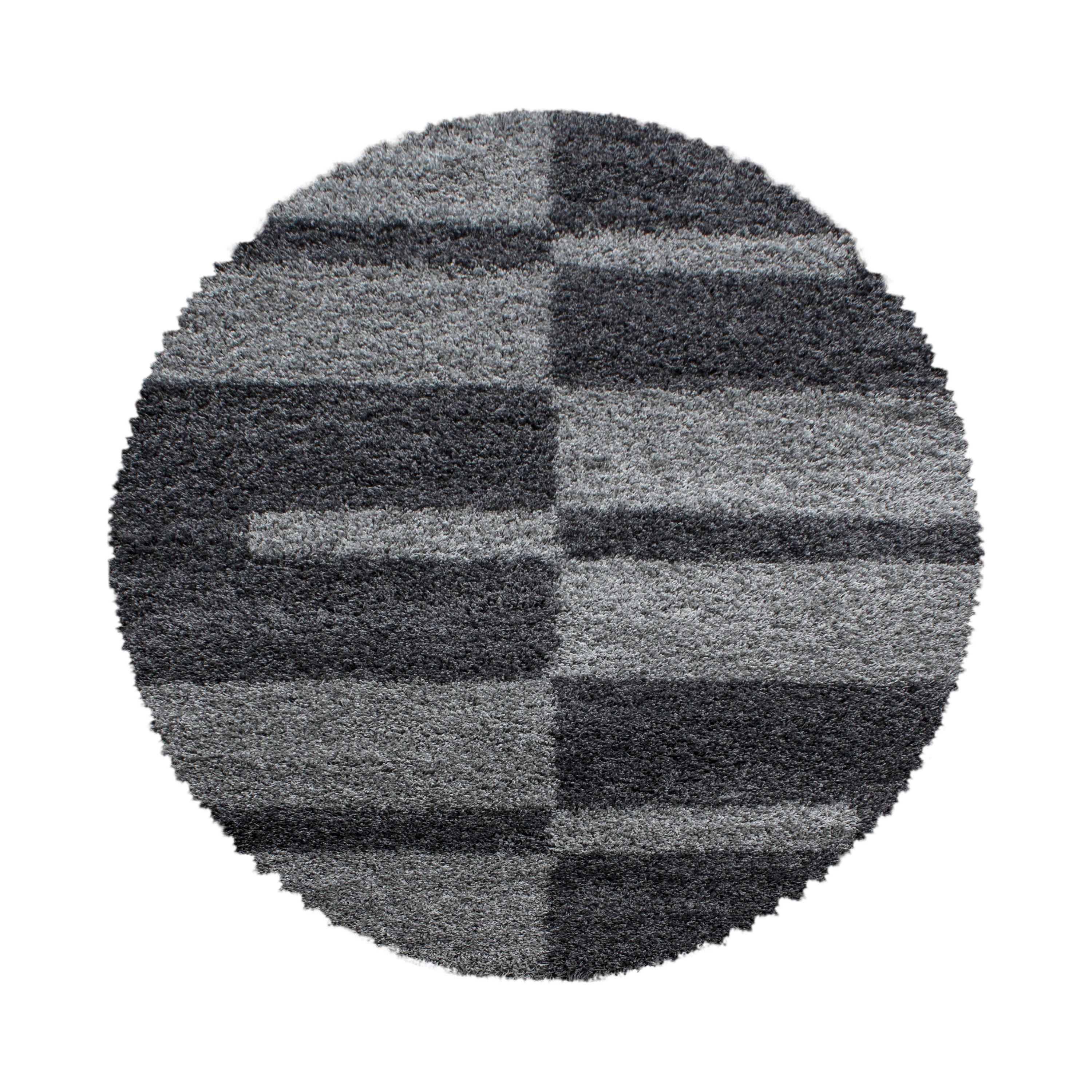 Carpettex Hochflor-Teppich Kariert Design, Rund, Höhe: günstig online kaufen