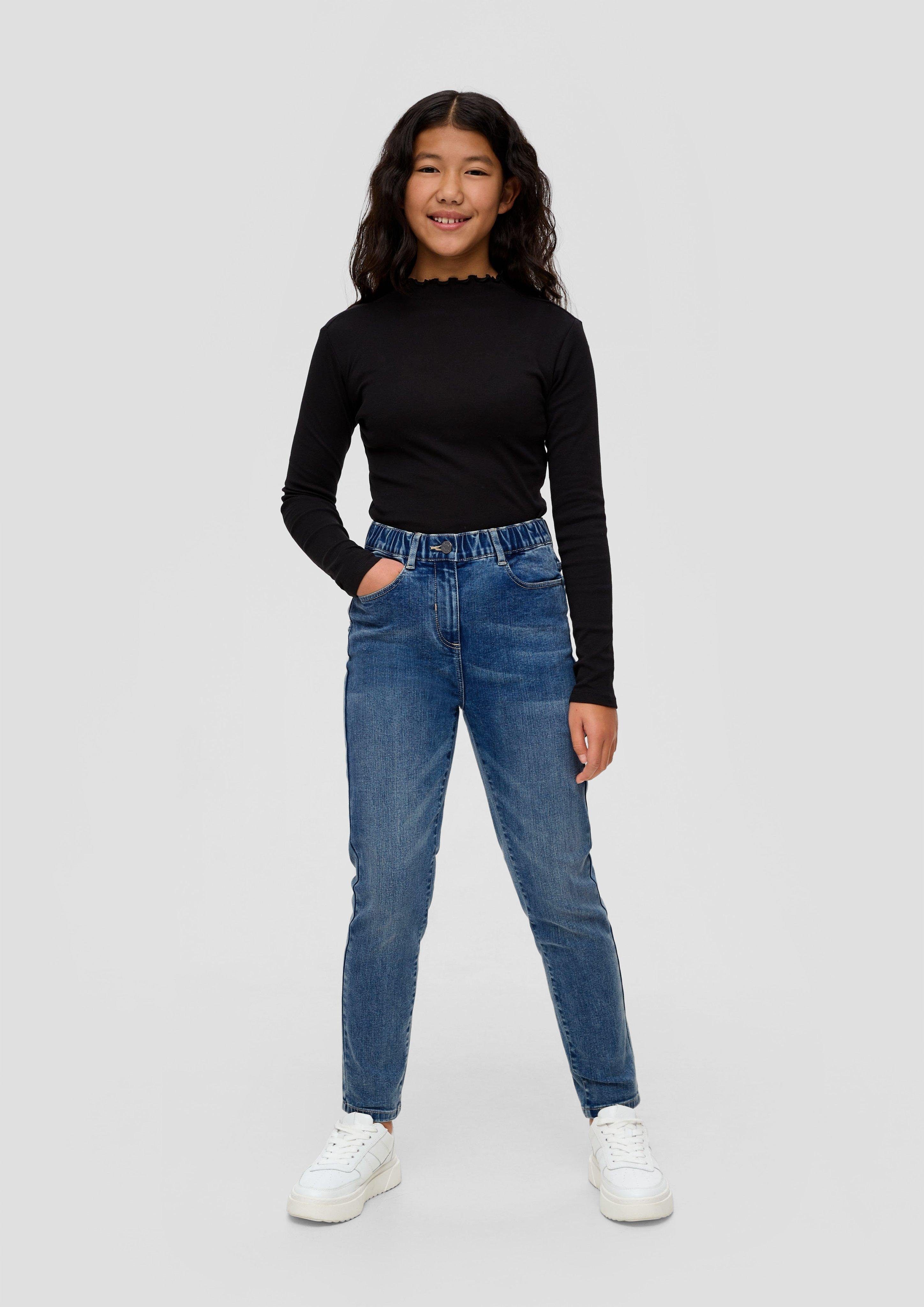 s.Oliver Stoffhose Ankle-Jeans Fit Waschung / / Leg Relaxed / Tapered Mom Rise High