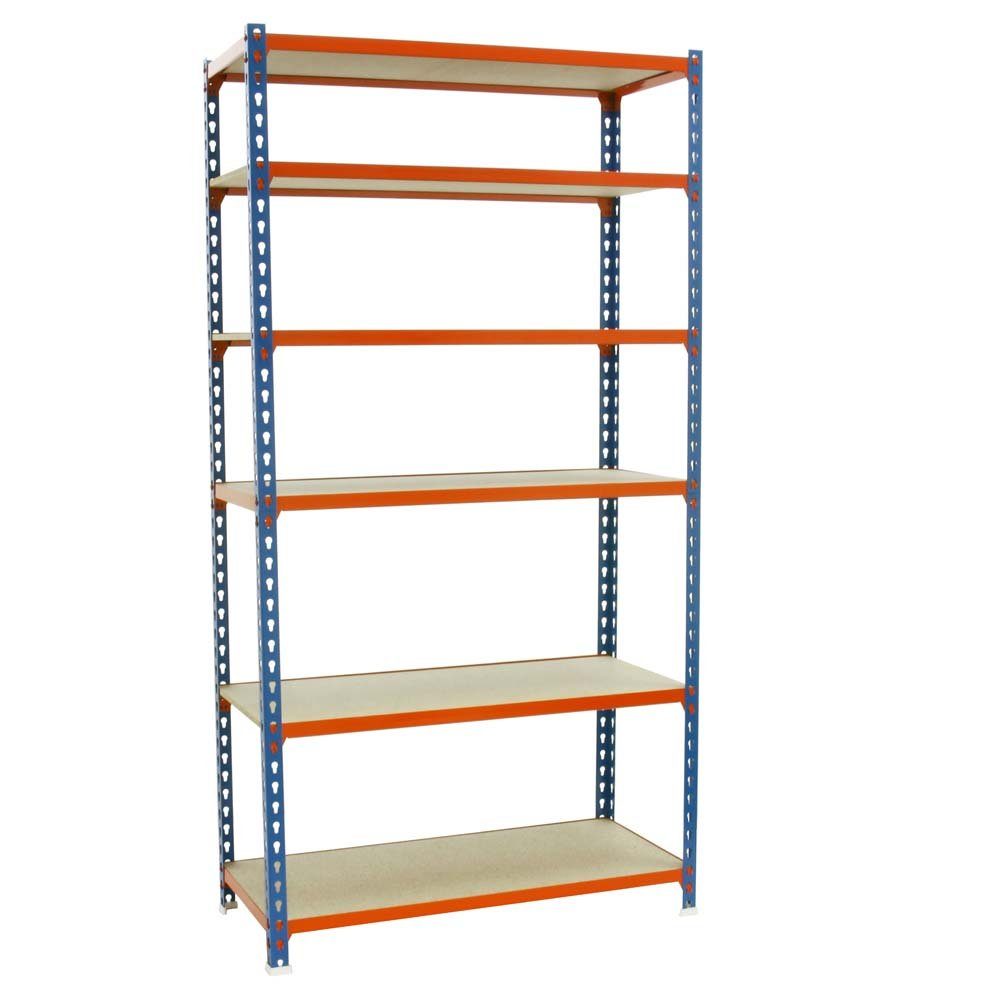 Schwerlastregal Muli PROREGAL® HxBxT Blau-Orange Schwerlastregal Farben 250x100-120x40-50cm Verschied. Giant