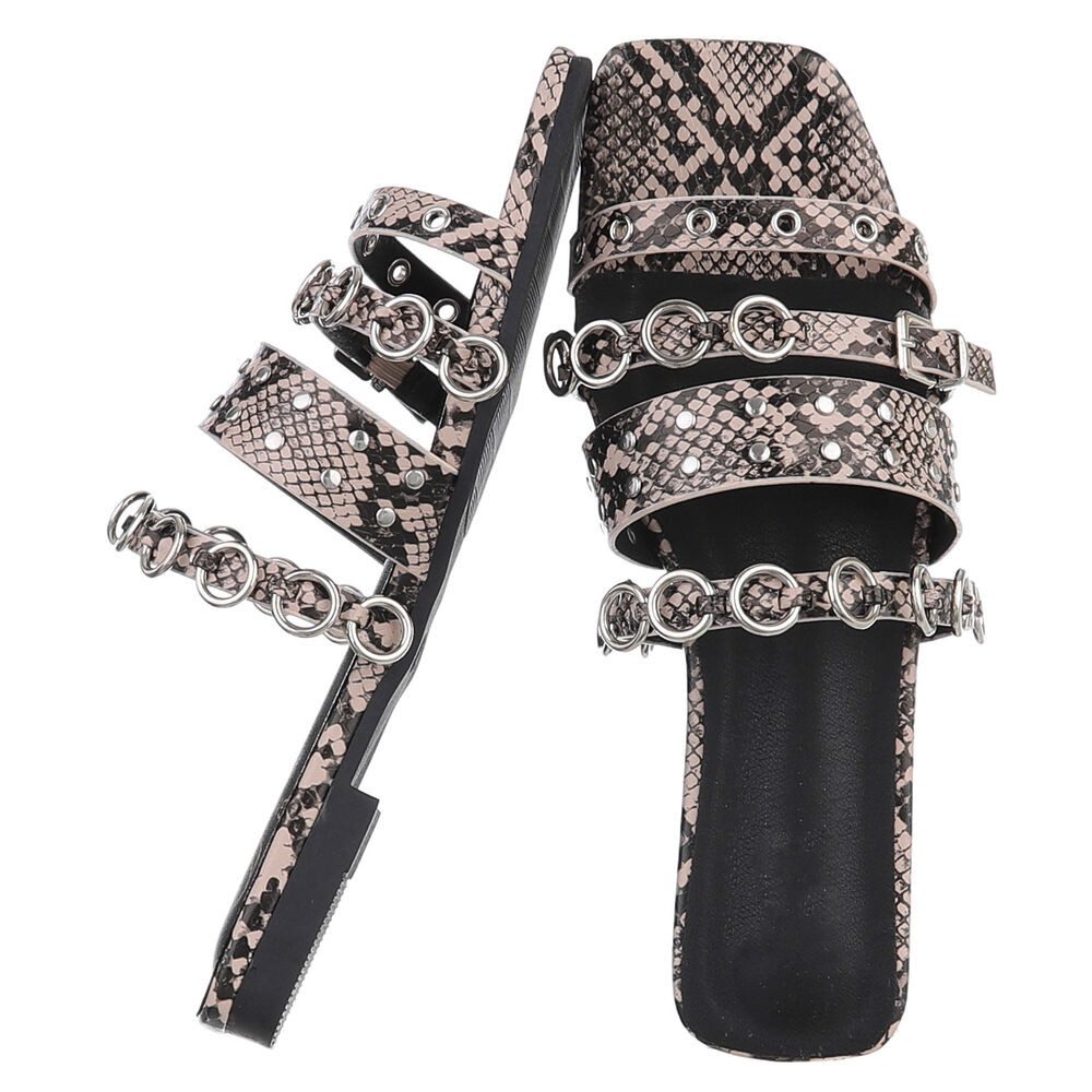 Ital-Design Designer-Sandalen mit Ringen und Nieten günstig online kaufen