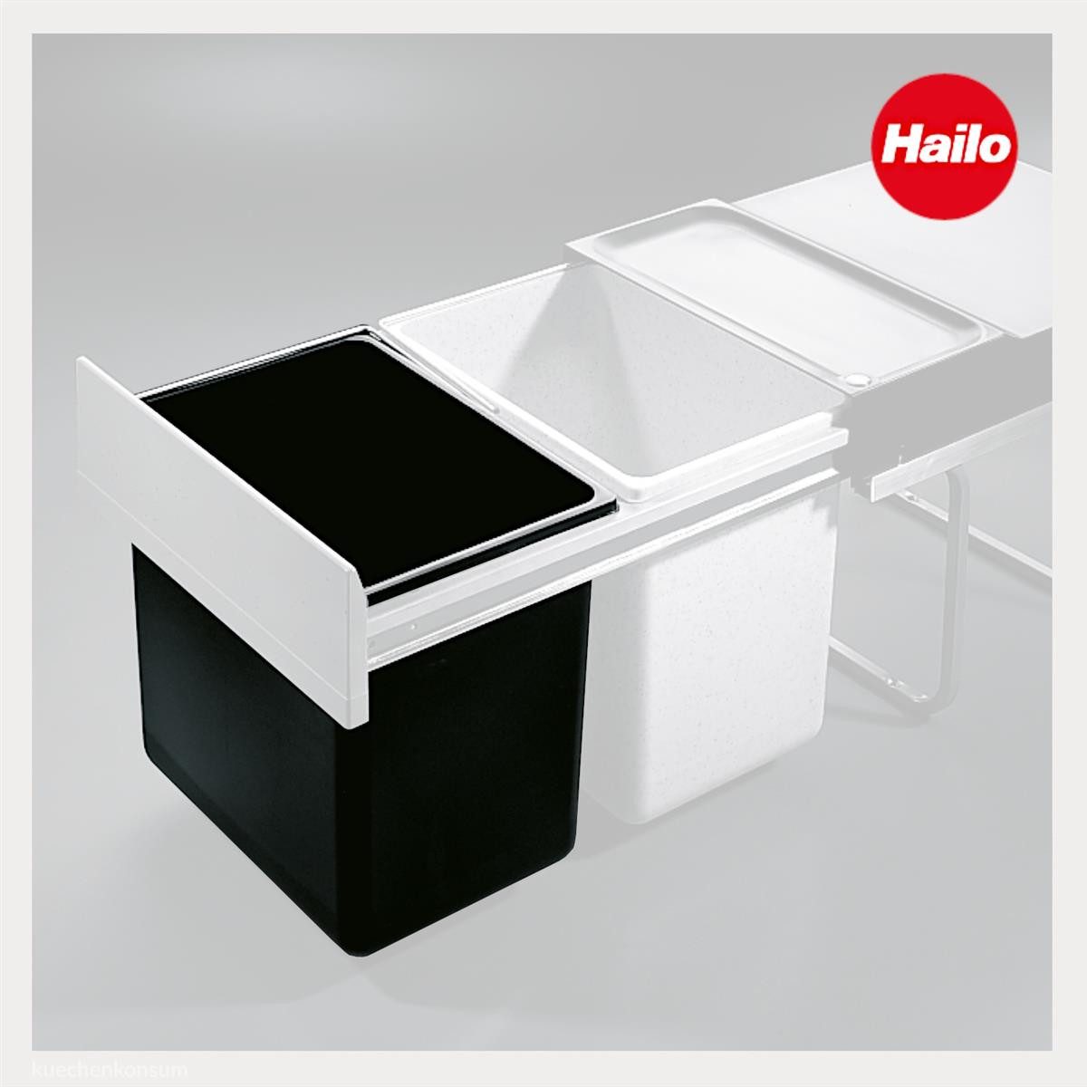 Hailo Einbaumülleimer Hailo Inneneimer 1086239 schwarz 18 L 316 x 226 x 286 mm mit Henkel – Bild 4 von 4