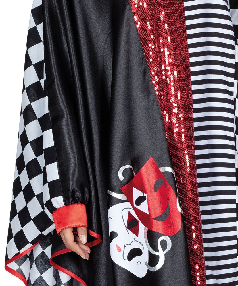 Karneval-Klamotten Kostüm Damen Pierrot Harlekin Narren Karnevalskostüm, Damenkostüm Frauenkostüm Clownsumhang Pierrotcape Fasching