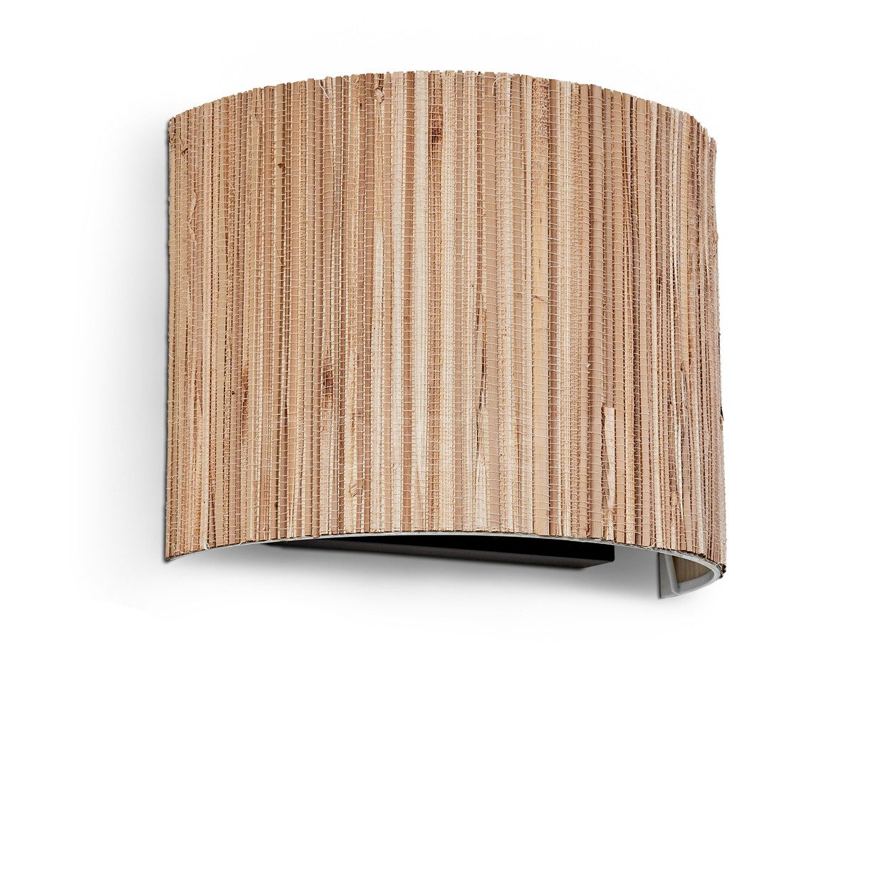 hofstein Wandleuchte moderne Wandlampe aus Metall/Seegras in Schwarz/Natur, günstig online kaufen