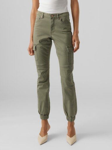 Vero Moda Cargohose VMIVY MR ANKLE CARGO PANTS NOOS Ivy Green