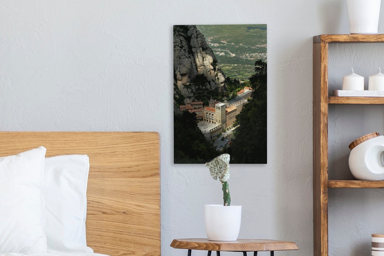 OneMillionCanvasses® Leinwandbild Kloster bespannt inkl. Spanien cm Leinwandbild - 20x30 Zackenaufhänger, (1 Gemälde, St), fertig - Barcelona