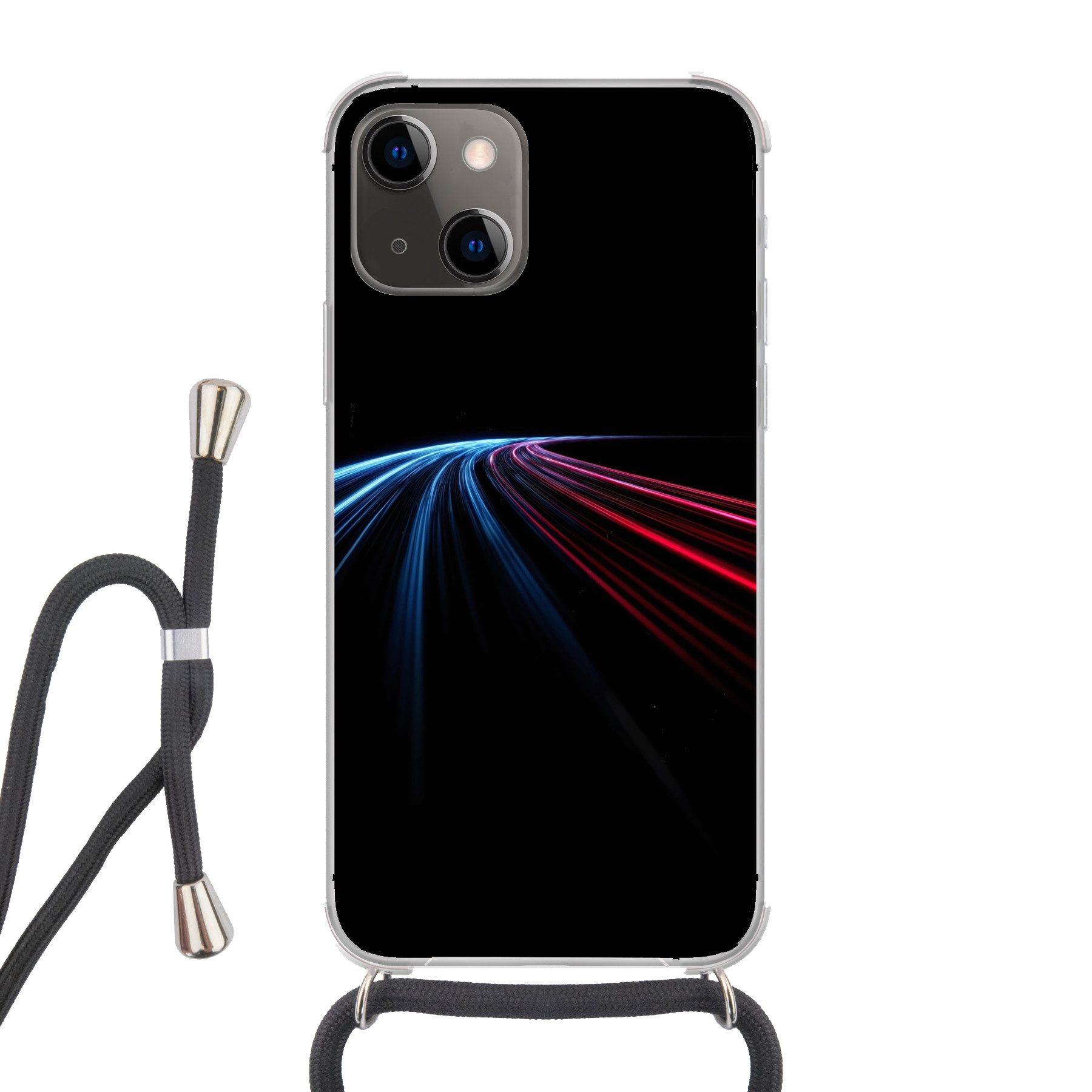 MuchoWow Handyhülle für Apple iPhone 13 3-2, Tragbare Handyhüllen mit Kette zum umhängen, Handykette Handyband