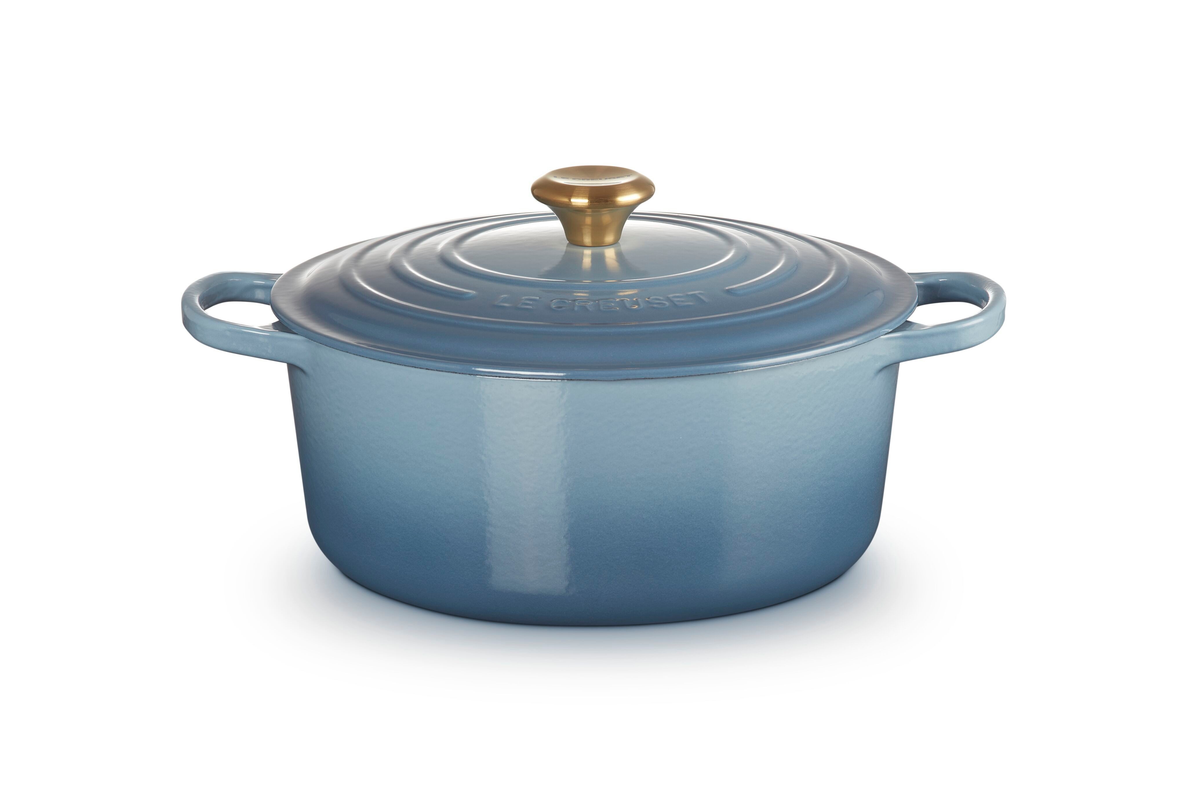 LE CREUSET Bräter Signature Gusseisen-Bräter, Gusseisen, Rund, Ø 28 cm, 5,3 l, 6,13 kg, Chambray, 21177284344441