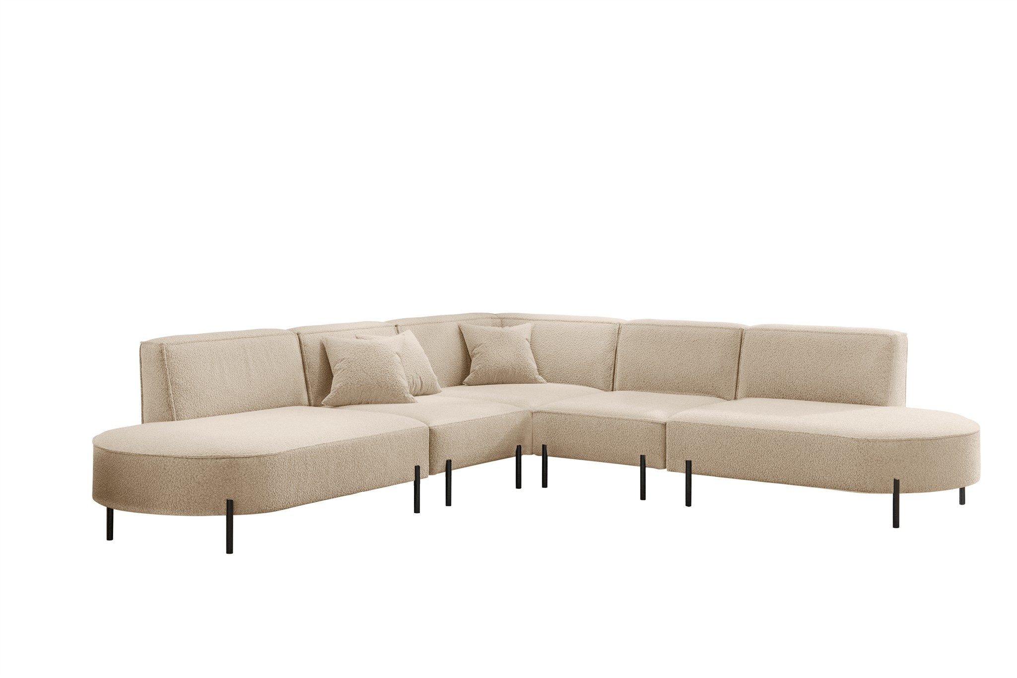 Fun Möbel Ecksofa Sofa VALENCIA Seite universal in Stoff, Rundumbezug günstig online kaufen