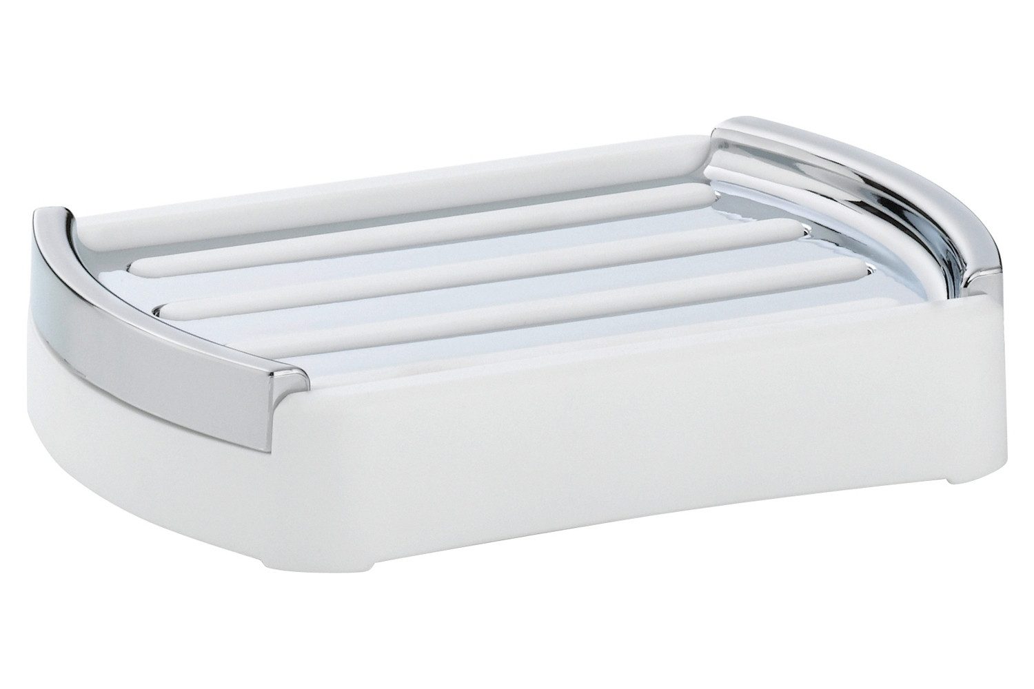 kela Seifenschale MARTA, Weiß, Silbergrau, Kunststoff, Breite: 12,5 cm