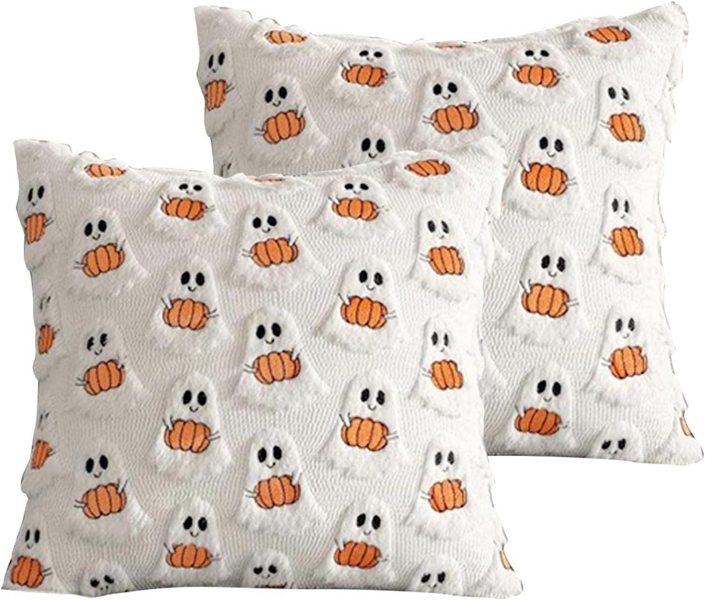 Sorvyzxn Kissenbezug 2 Stück Halloween Kissenbezug 45 x 45 cm, Pumpkin Kissenhülle, (2 Stück), Herbst Deko Geister Deko-Bezüge für Halloween-Kissen