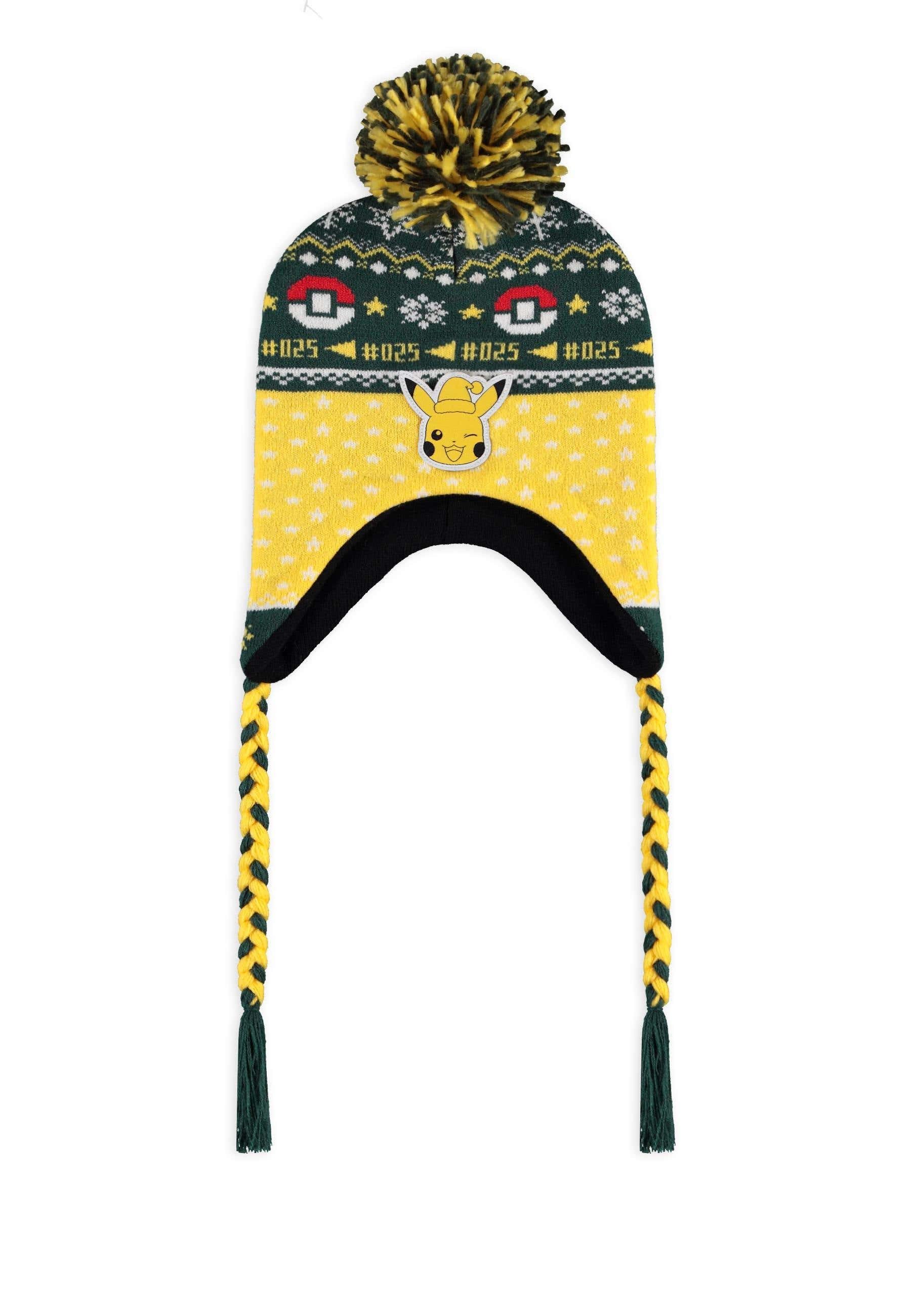 POKÉMON Beanie Pikachu Sherpa Beanie Ohrenschutz Strickmütze Wintermütze