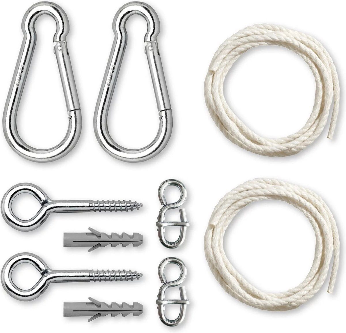 La Siesta Aufhängesystem Befestigungsset Hängematte Allround, Komplettset für Hängematte inkl. Karabiner, Seil und Dübel