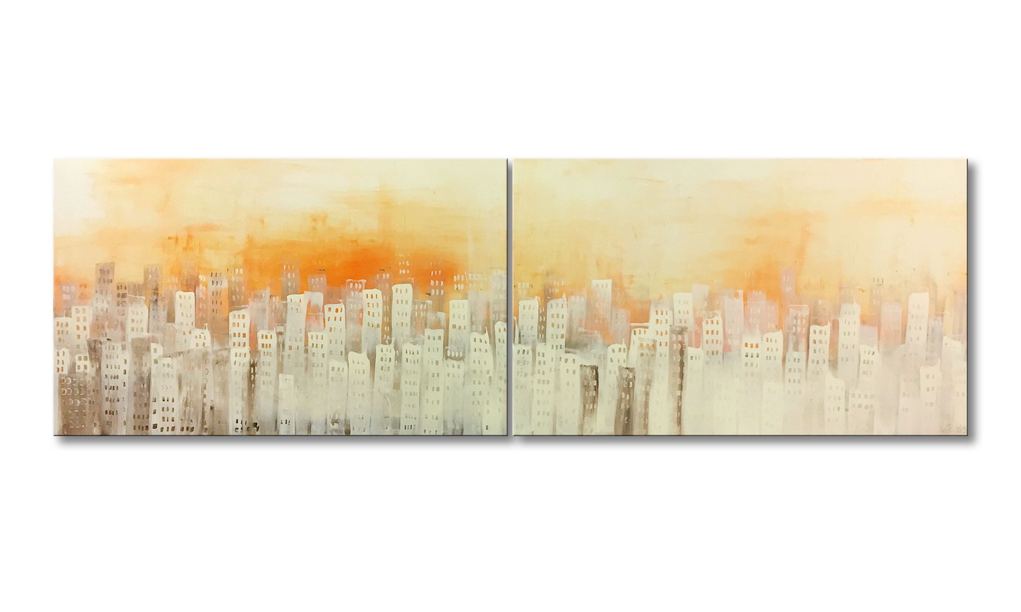 WandbilderXXL XXL-Wandbild Oldtown Memories 240 x 75 cm, Abstraktes Картина, handgemaltes Unikat