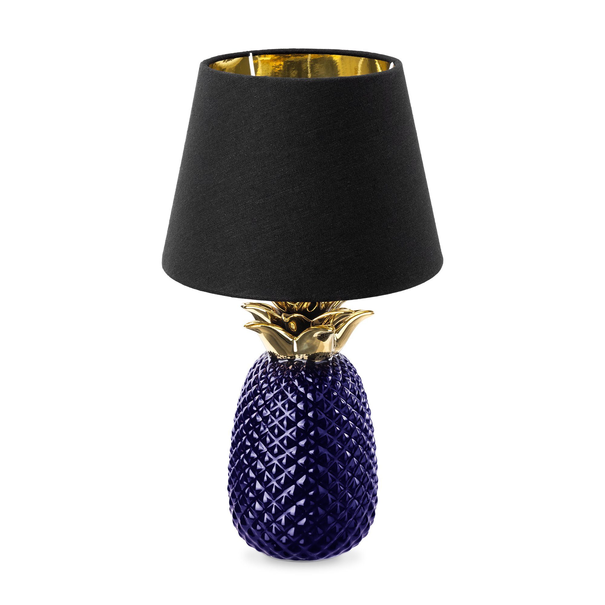 Navaris Tischleuchte Tischlampe Ananas Gewinde 40cm Dekolampe - hoch Purple mit Hyacinth - E27 Design