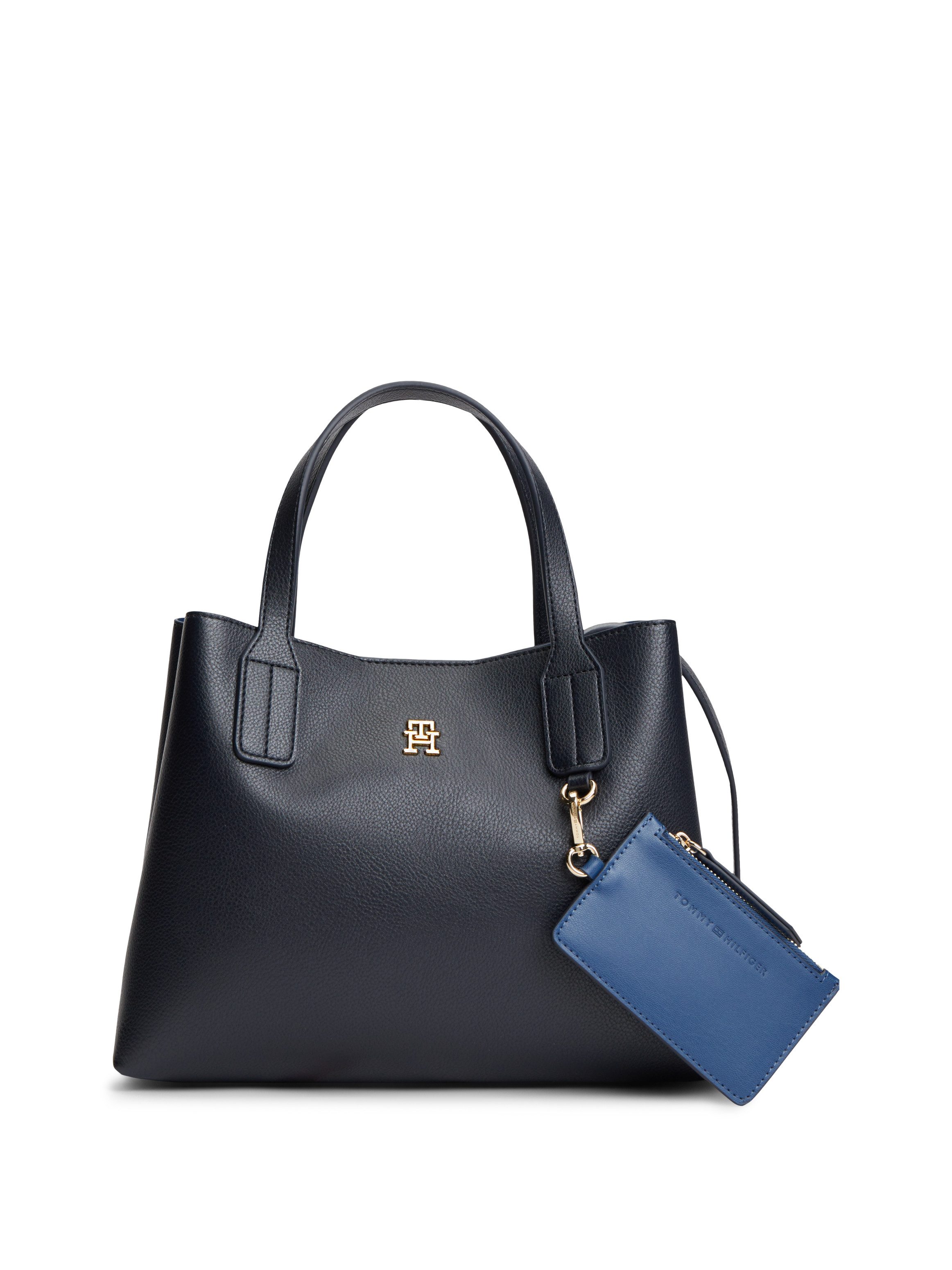 Tommy Hilfiger Henkeltasche TH ICON MINI SATCHEL (Set, Abnehmbares Reißverschluss-Täschchen), Damen Tragetaschem Umhängetasche mit abnehmbarem RV-Täschchen