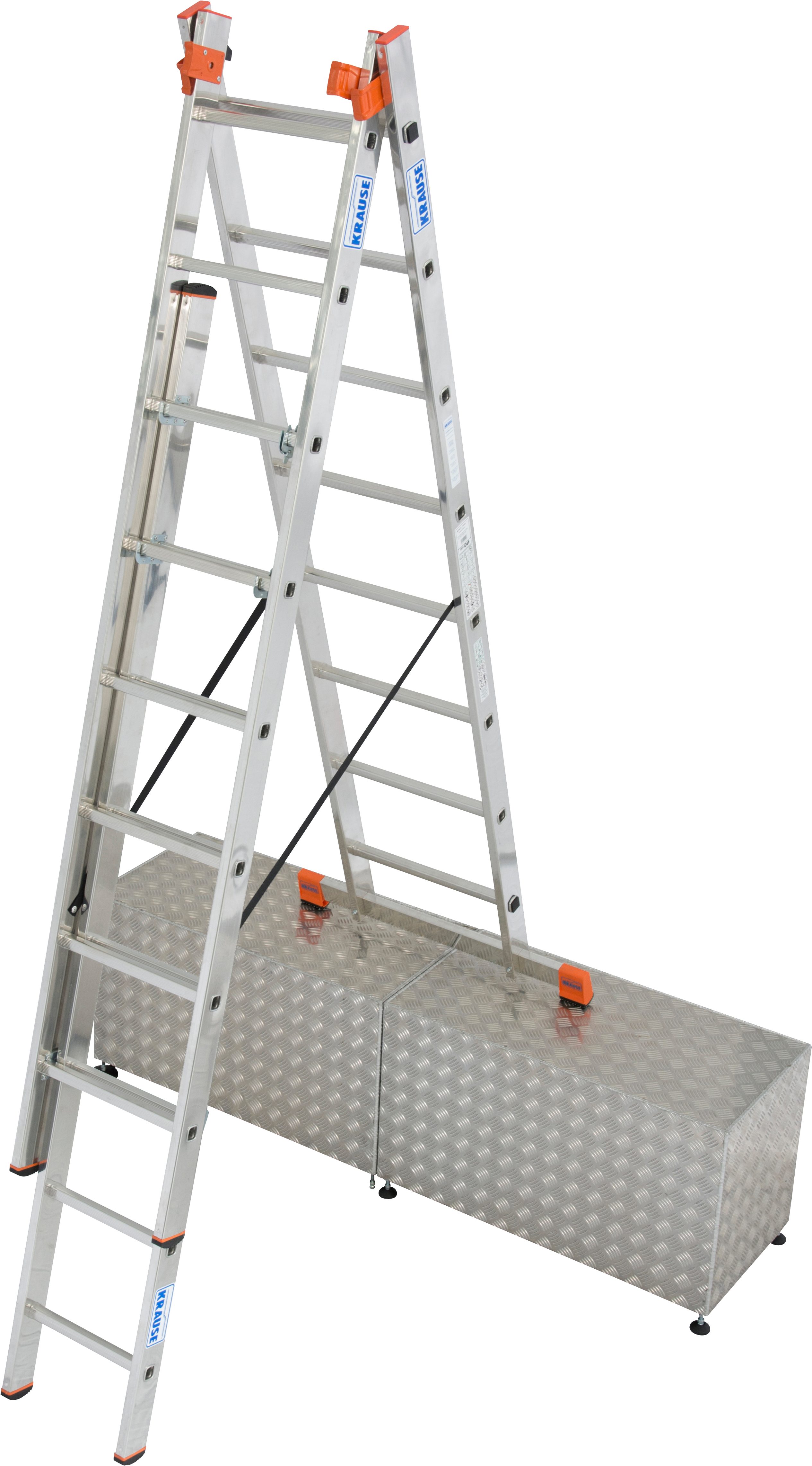 KRAUSE Vielzweckleiter Tribilo, Alu, 3x8 Sprossen, Arbeitshöhe ca. 605 cm