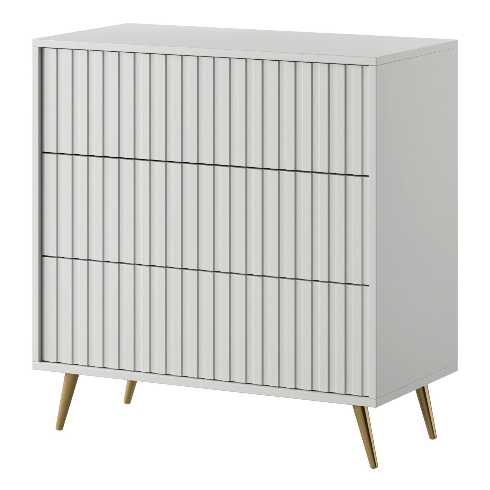 Selsey Kommode BELLO, Kommode mit Lamellenfront & Metallbeinen, mattes Design