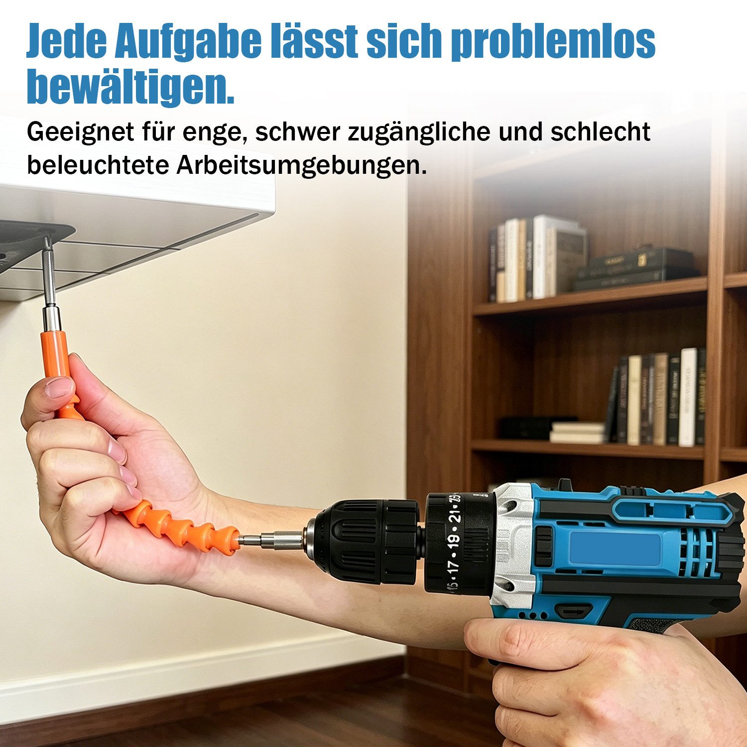 AKKEE Akku-Bohrschrauber Akkuschrauber und Bohrschrauber, Akku-Schrauber, Akkuschrauber Set, max. 1850 U/min, mit 2 x 2000mAh Akkus – Bild 3 von 5