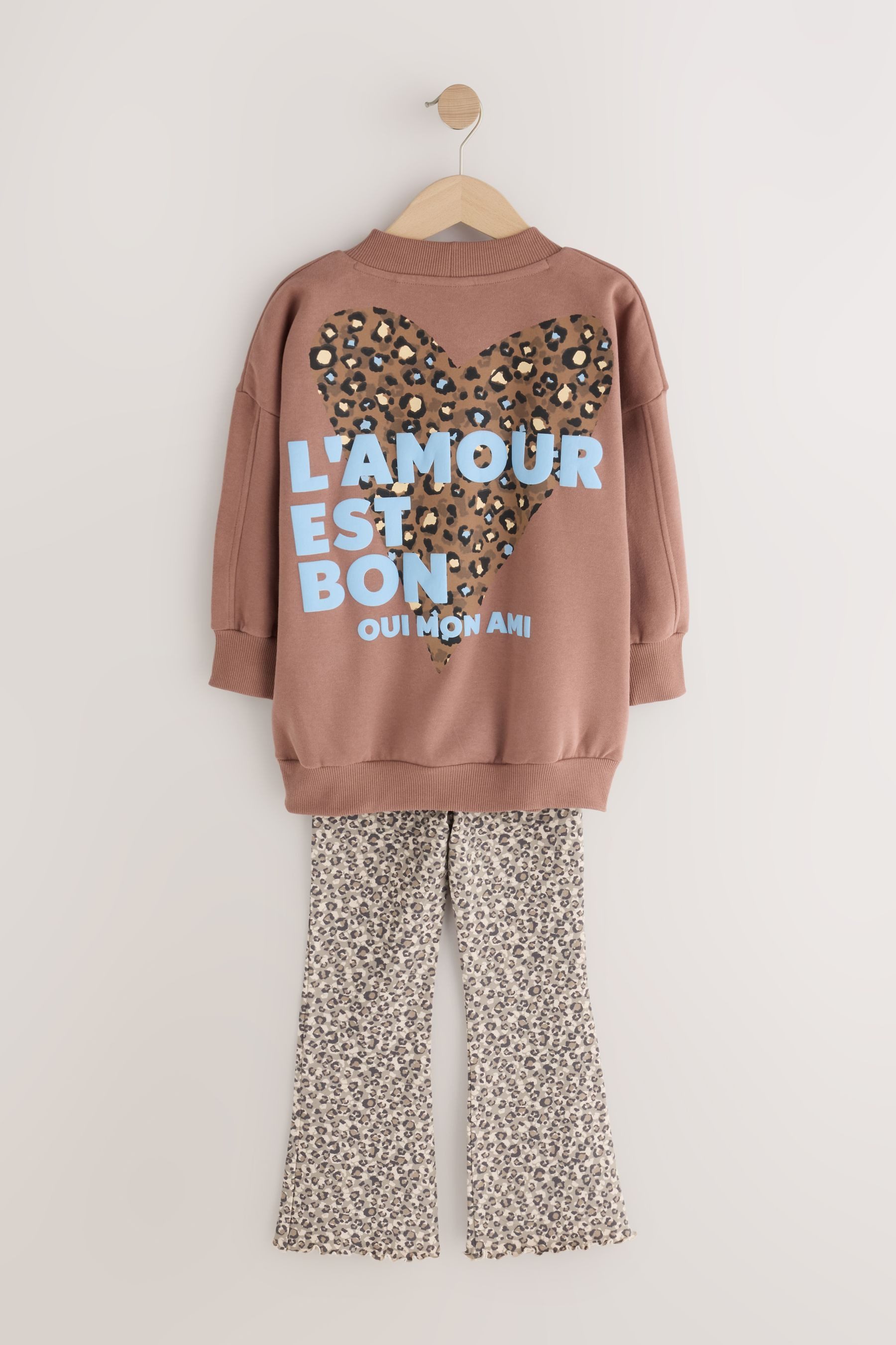 Next Top & Leggings Sweatshirt und ausgestellte Leggings im Set (2-tlg) – Bild 2 von 5