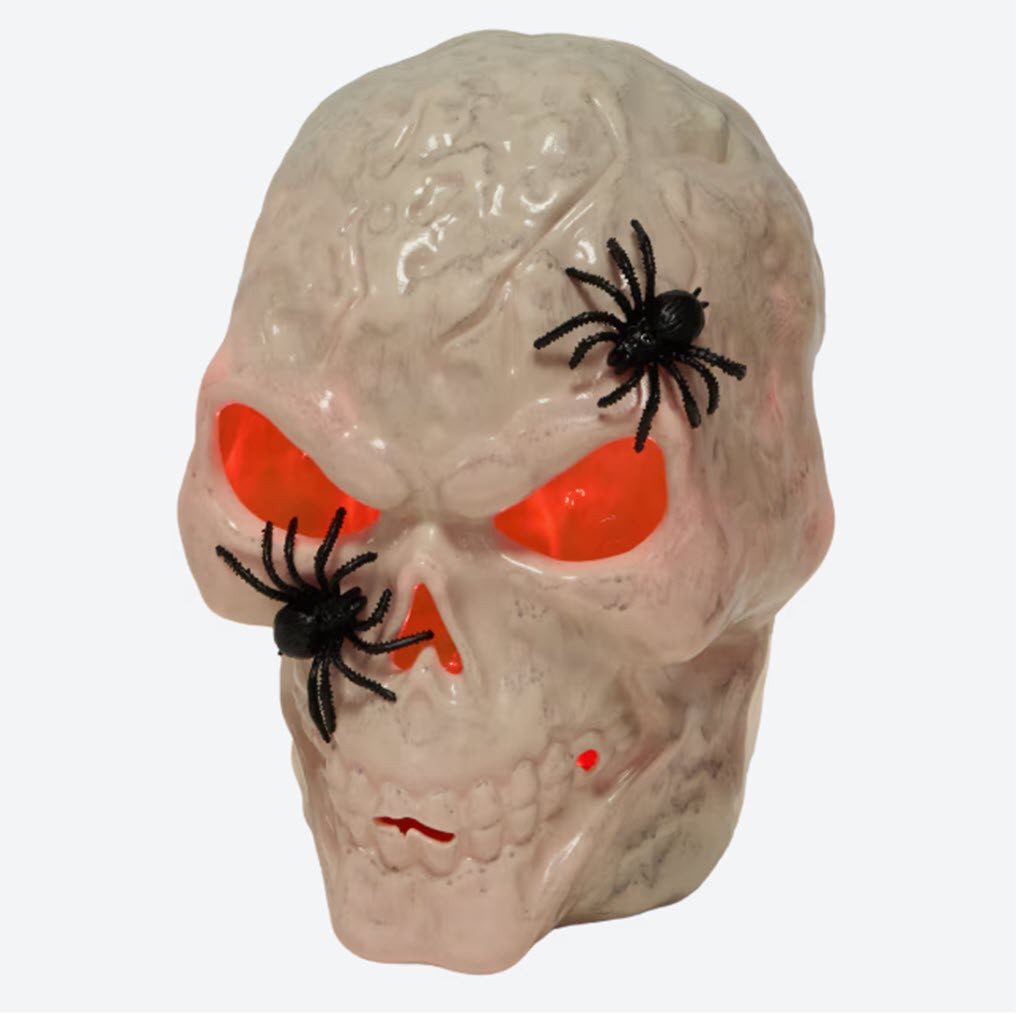 Spectrum Dekofigur Halloween drehendes Licht Skull Totenkopf Totenschädel