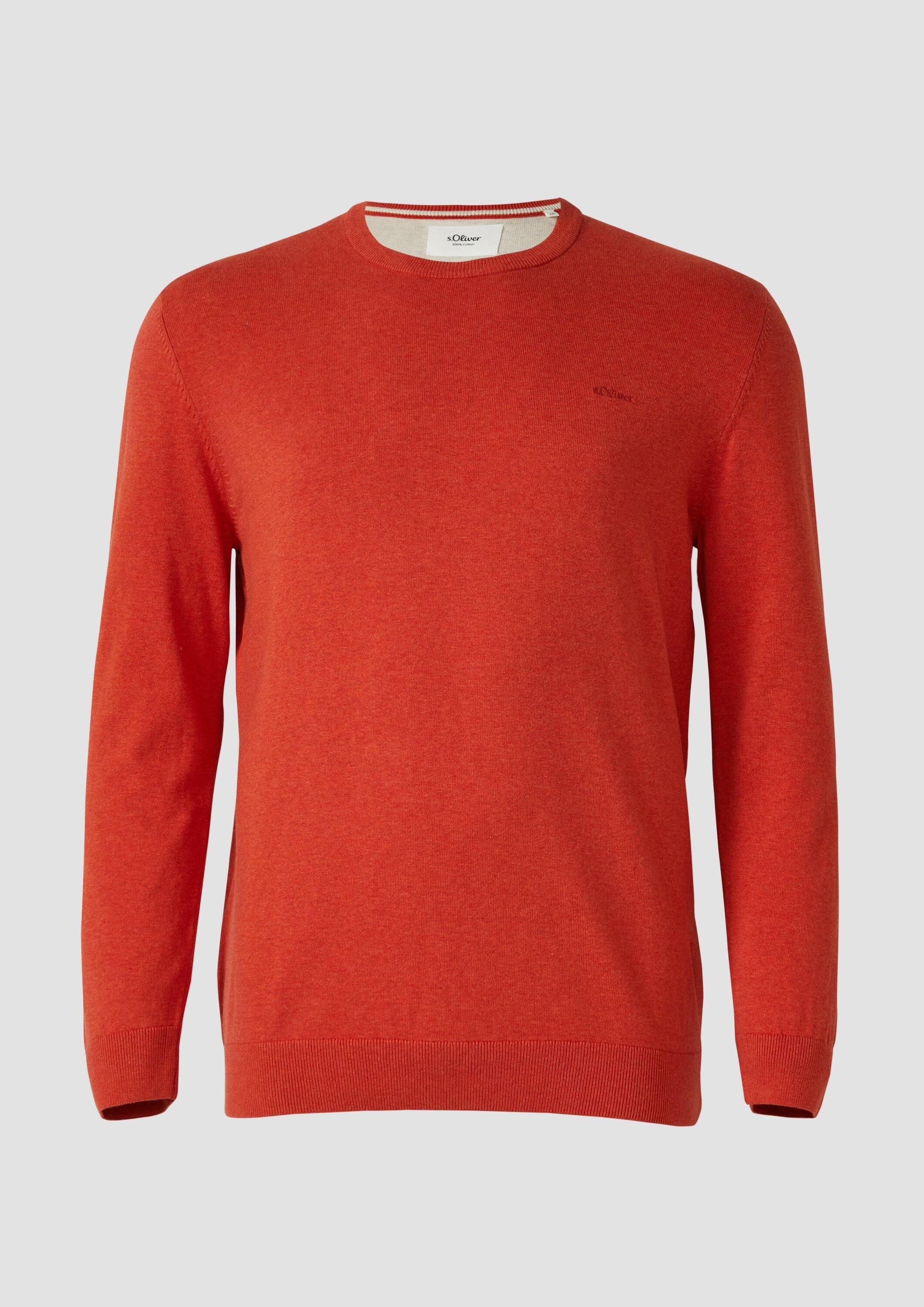 s.Oliver Longpullover Strickpullover Strickpullover mit Logo-Stickerei