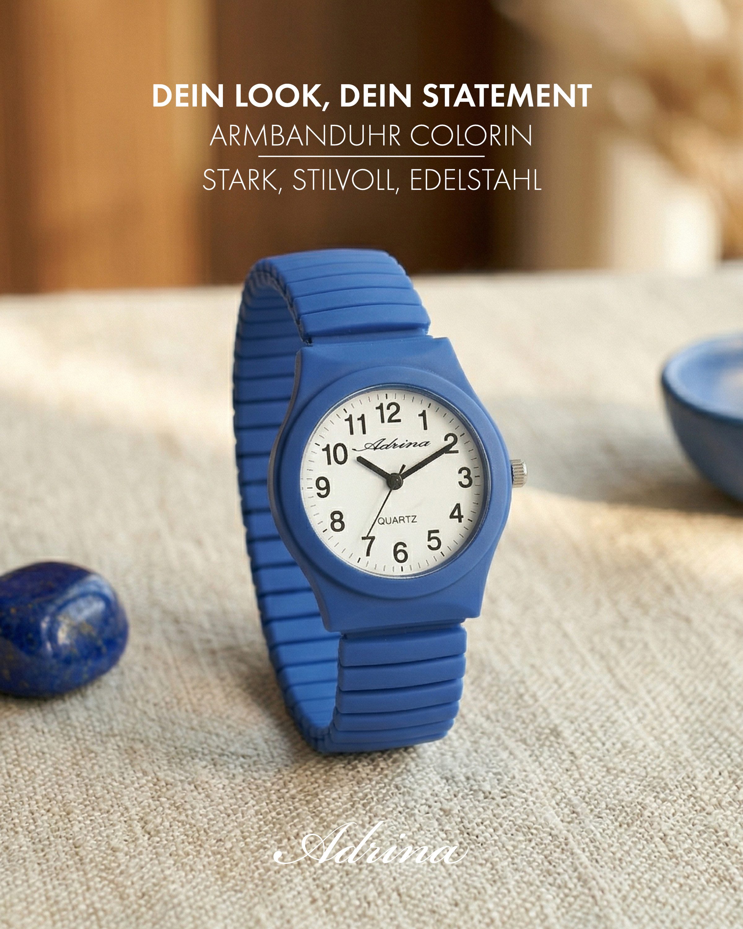 Adrina Quarzuhr Adrina Damenarmbanduhr mit Edelstahlzugband