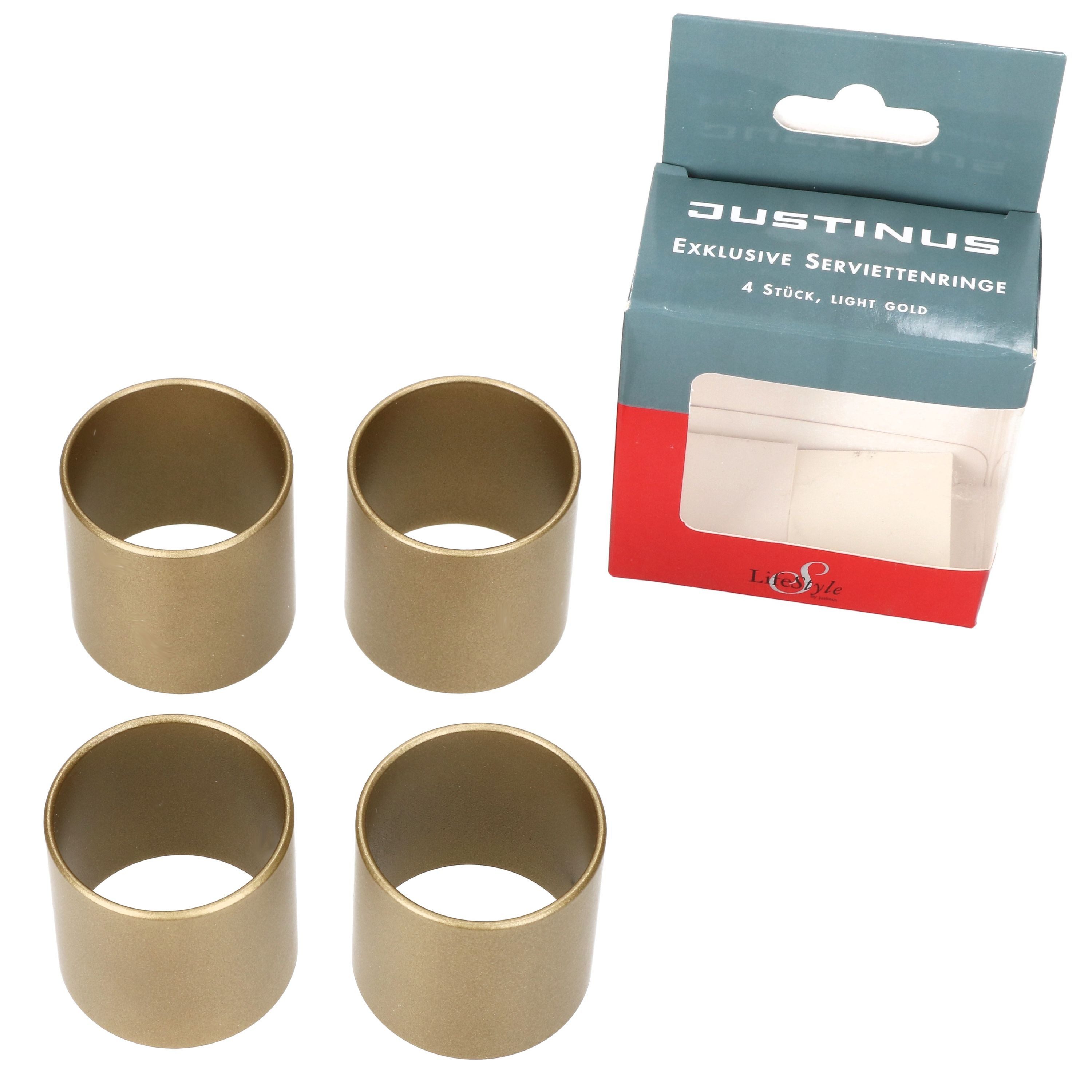 Justinus Serviettenring LifeStyle 4x Кольца для салфеток gold rund Edelstahl Serviettenhalter, Edelstahl