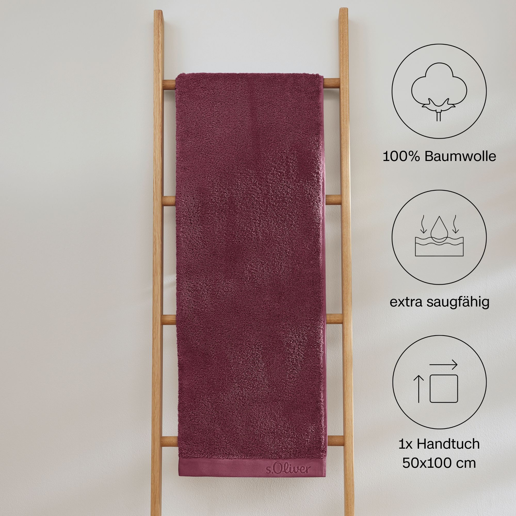 s.Oliver Handtuch s.Oliver, Premium Qualität, 600 gr/m², auch als Sets erhältlich, Walkfrottier (1-St), große Farbauswahl, auch als Duschtuch, Waschhandschuh, Gästetuch
